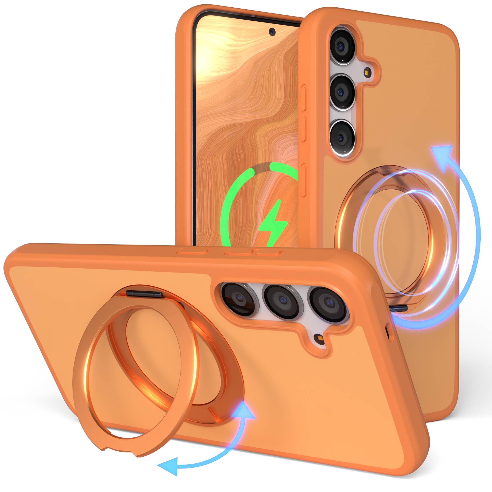 Samsung Galaxy S24 Plus Bumper Hülle mit MagSafe und drehbarem Ring