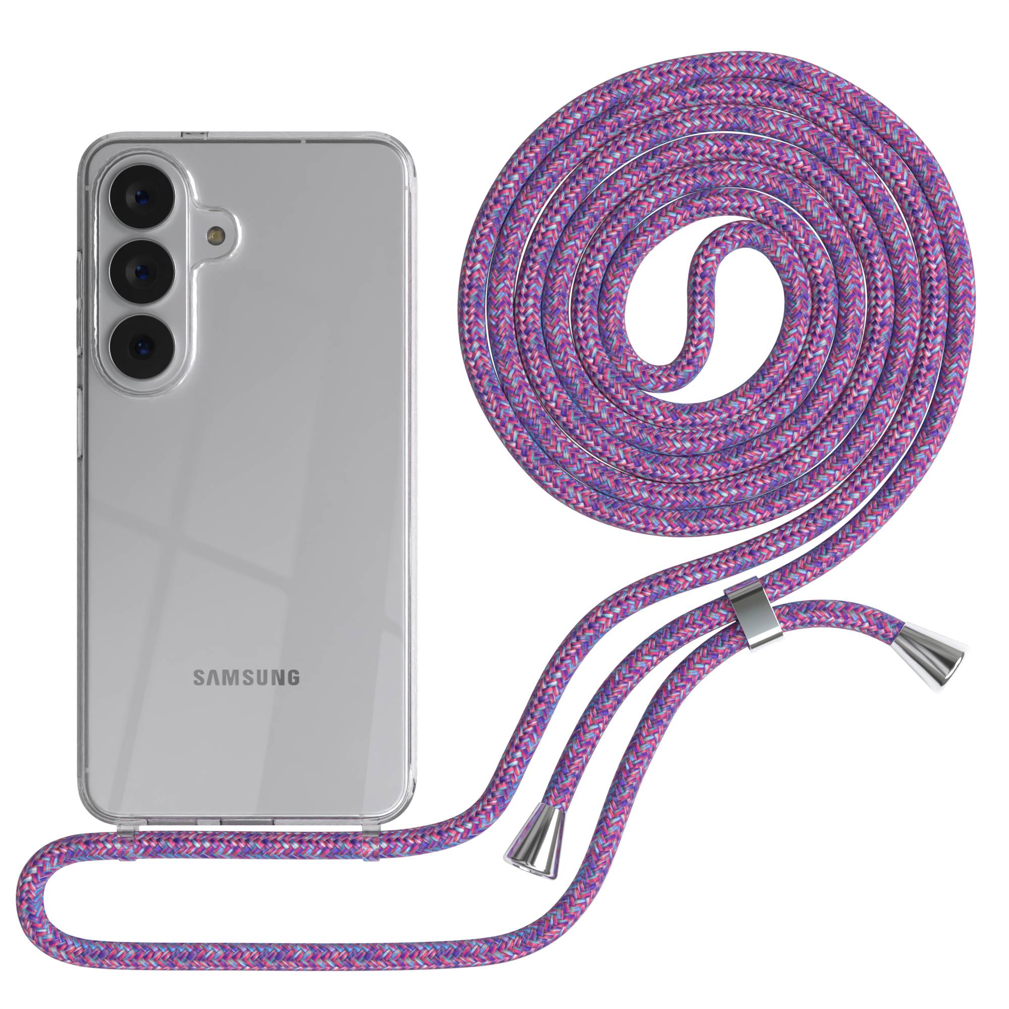 Samsung Galaxy S26 transparente Handykette mit verstellbarer Kordel TPU Hülle