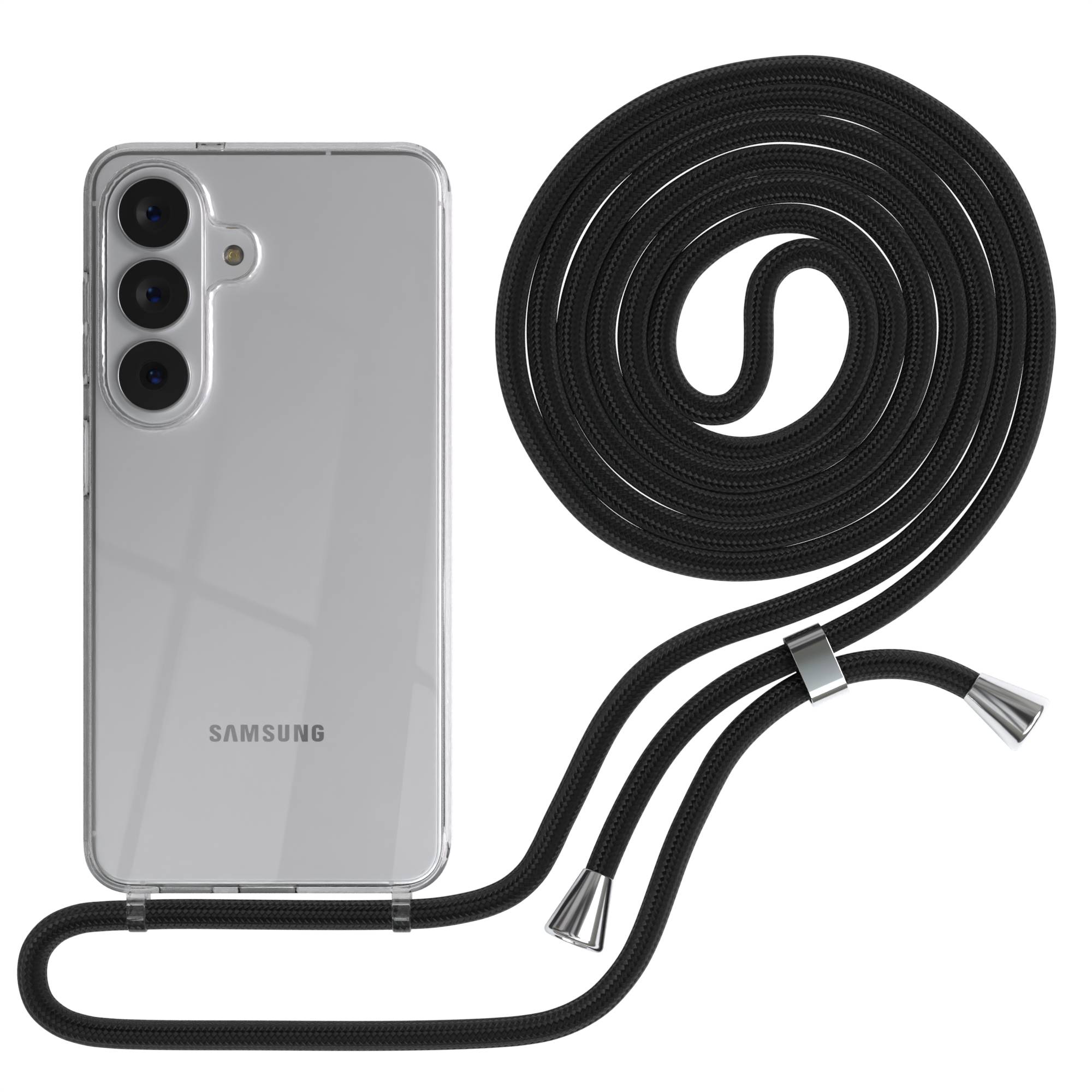 Samsung Galaxy S26 transparente Handykette mit verstellbarer Kordel TPU Hülle