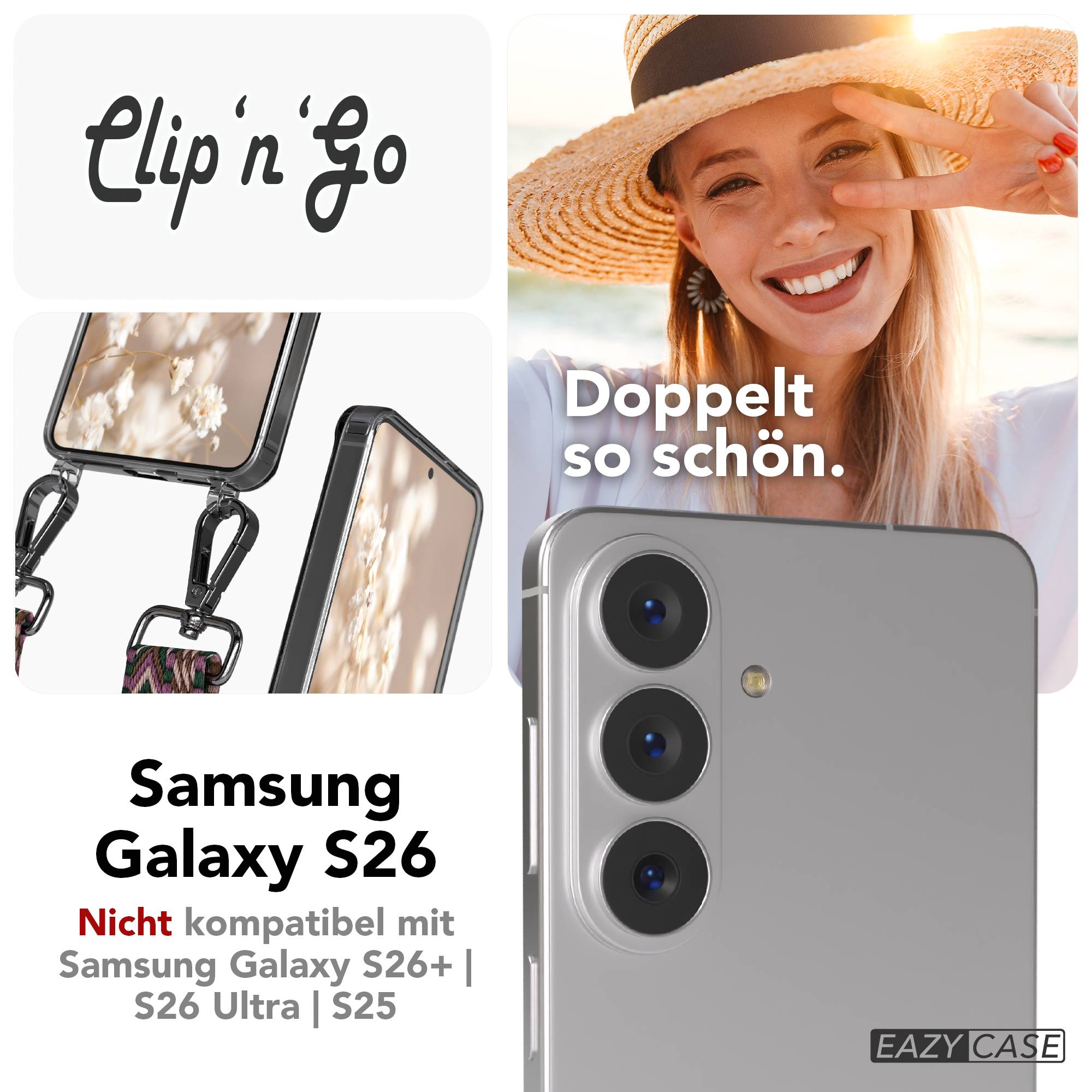 Samsung Galaxy S26 Handykette MagSafe mit Boho Band verstellbar