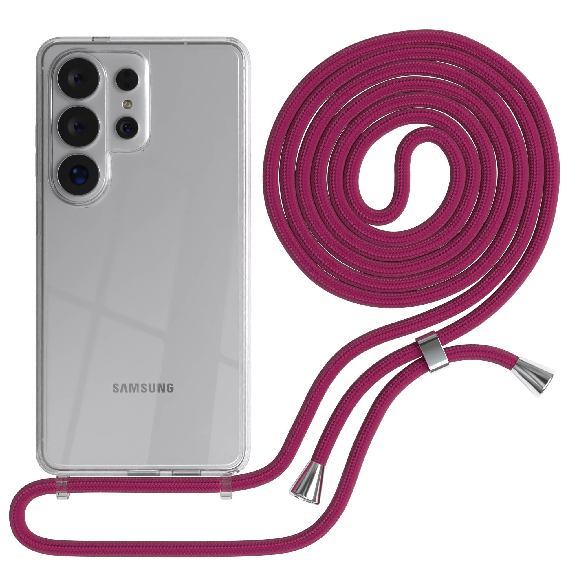 Samsung Galaxy S26 Ultra transparente Handykette mit verstellbarer Kordel TPU Hülle