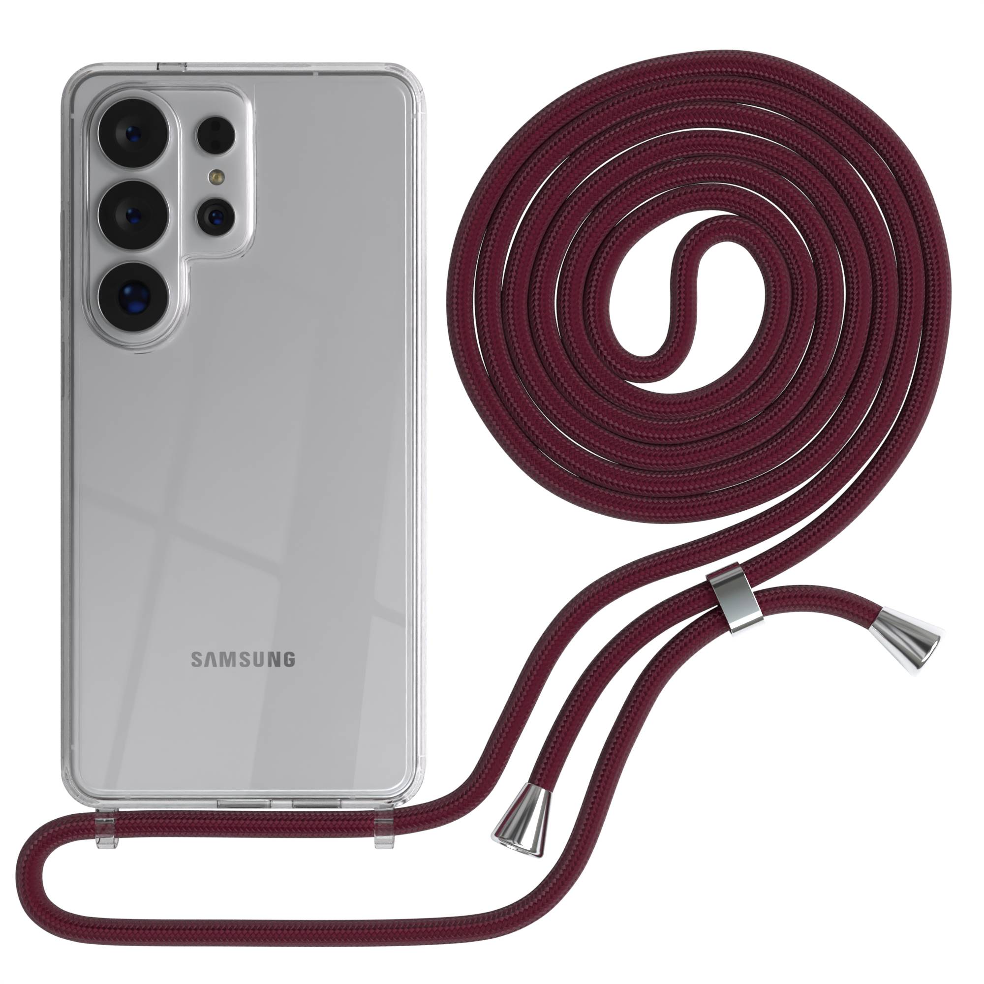 Samsung Galaxy S26 Ultra transparente Handykette mit verstellbarer Kordel TPU Hülle