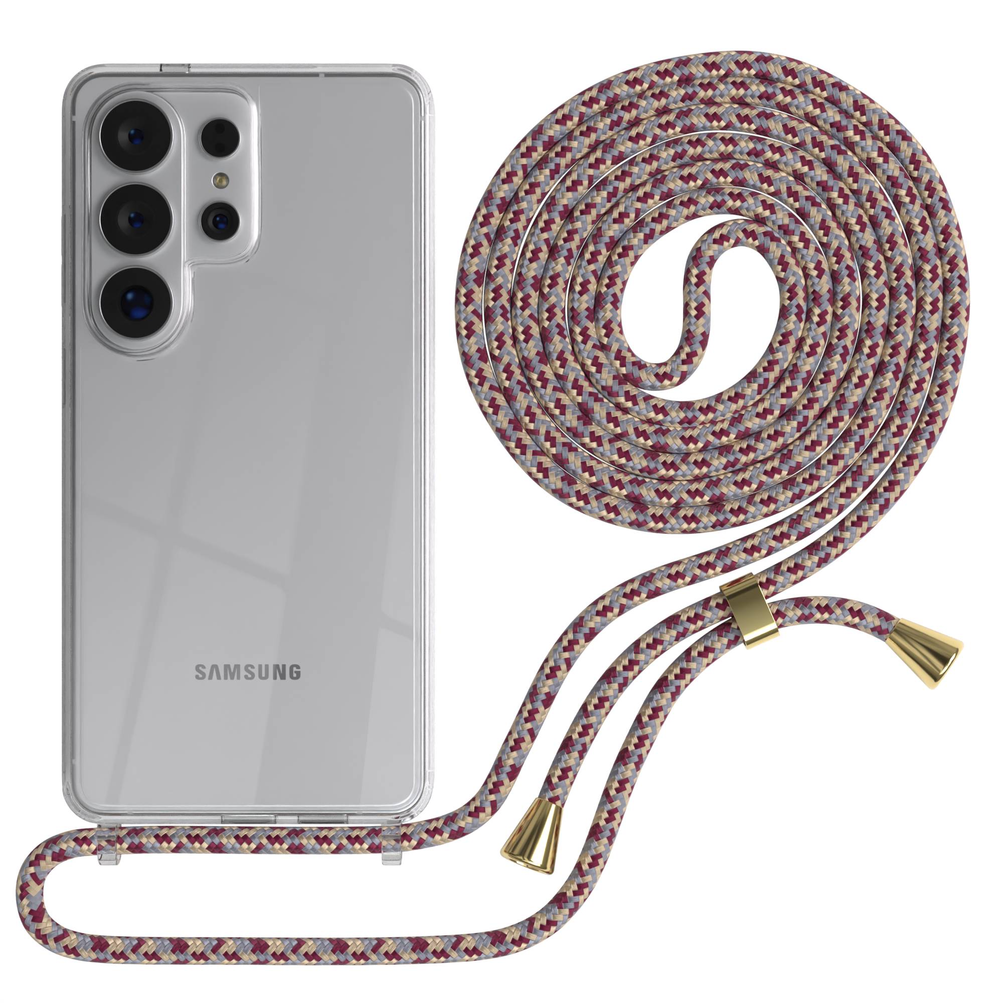Samsung Galaxy S26 Ultra transparente Handykette mit verstellbarer Kordel TPU Hülle
