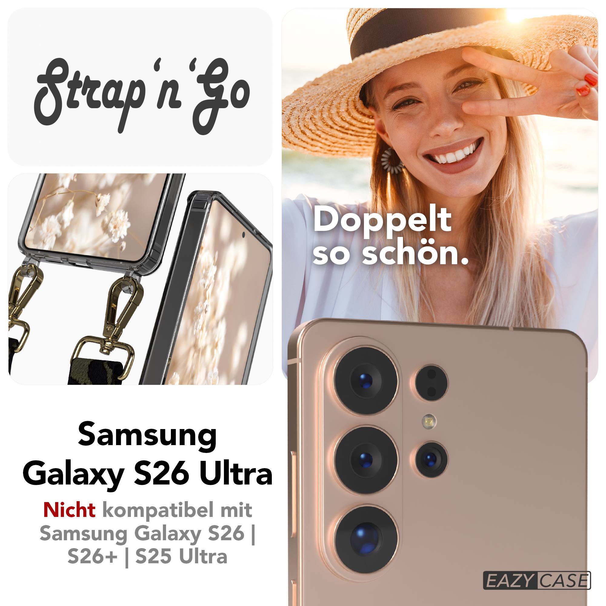 Samsung Galaxy S26 Ultra Handykette mit verstellbarem Boho Band zum Umhängen
