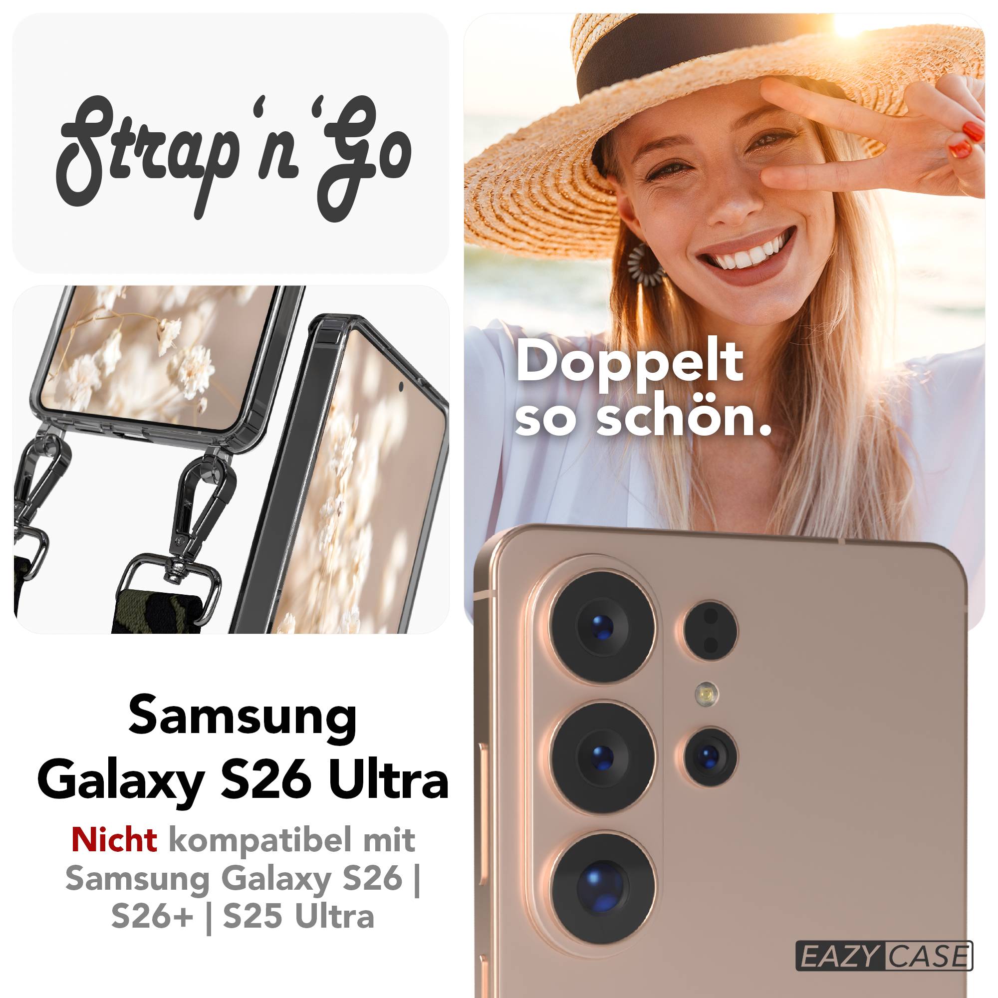 Samsung Galaxy S26 Ultra Handykette mit verstellbarem Boho Band zum Umhängen