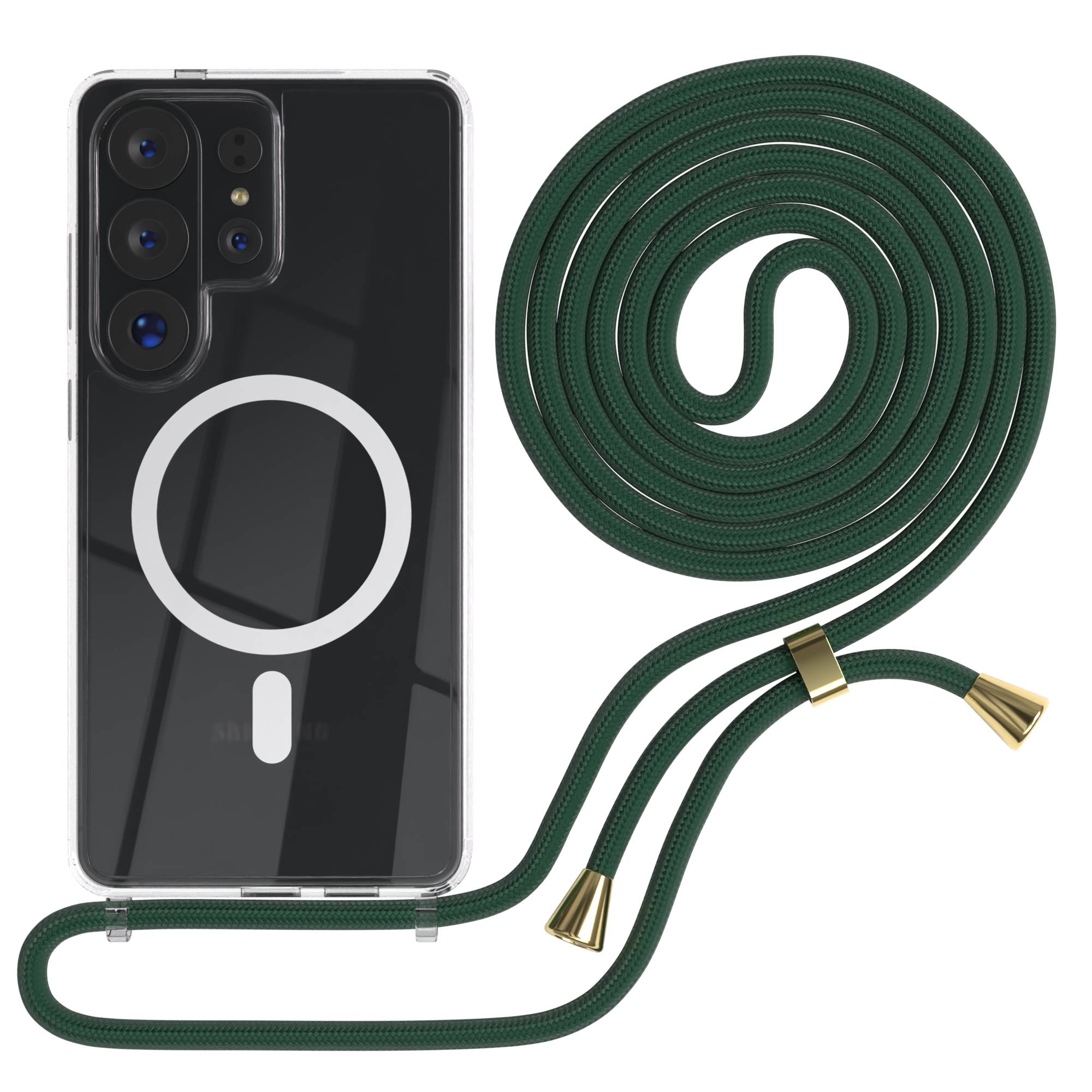 Galaxy S26 Ultra transparente Hülle + Kordel mit MagSafe
