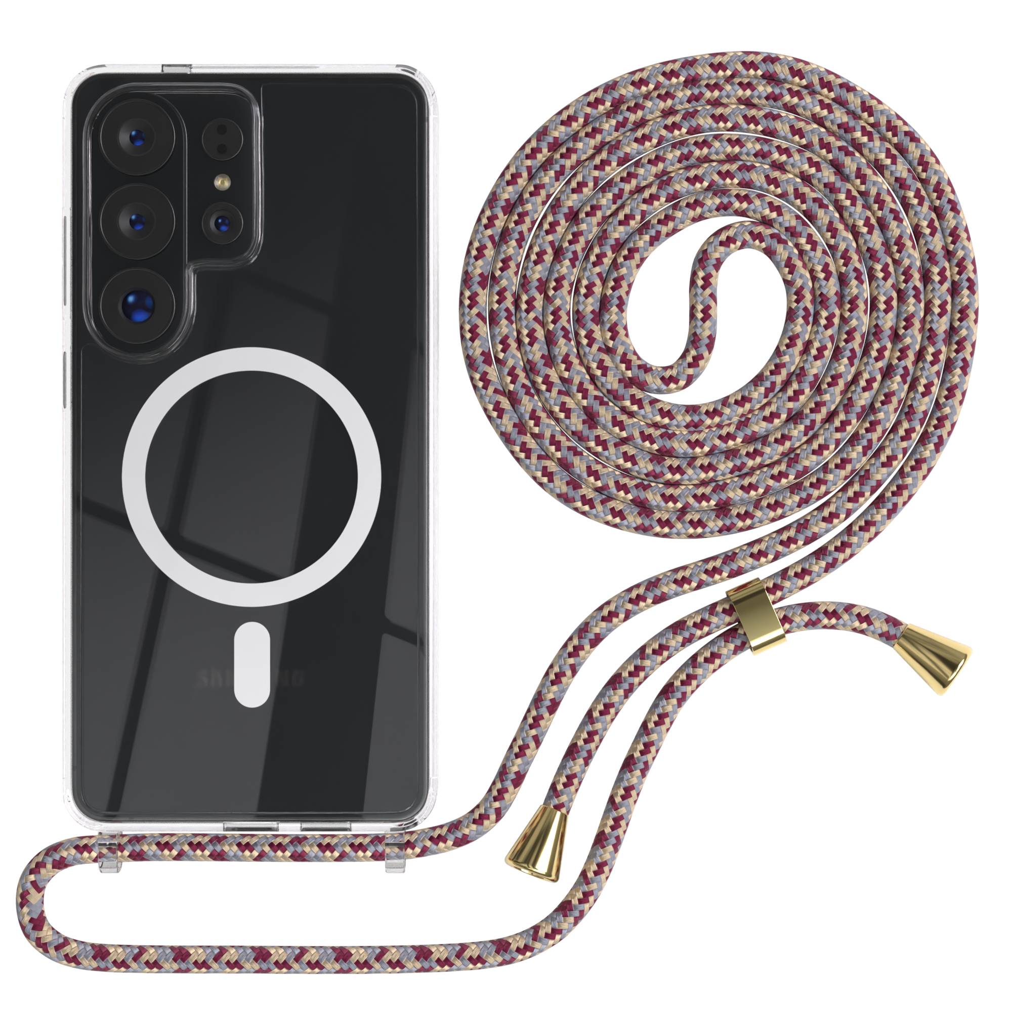 Galaxy S26 Ultra transparente Hülle + Kordel mit MagSafe