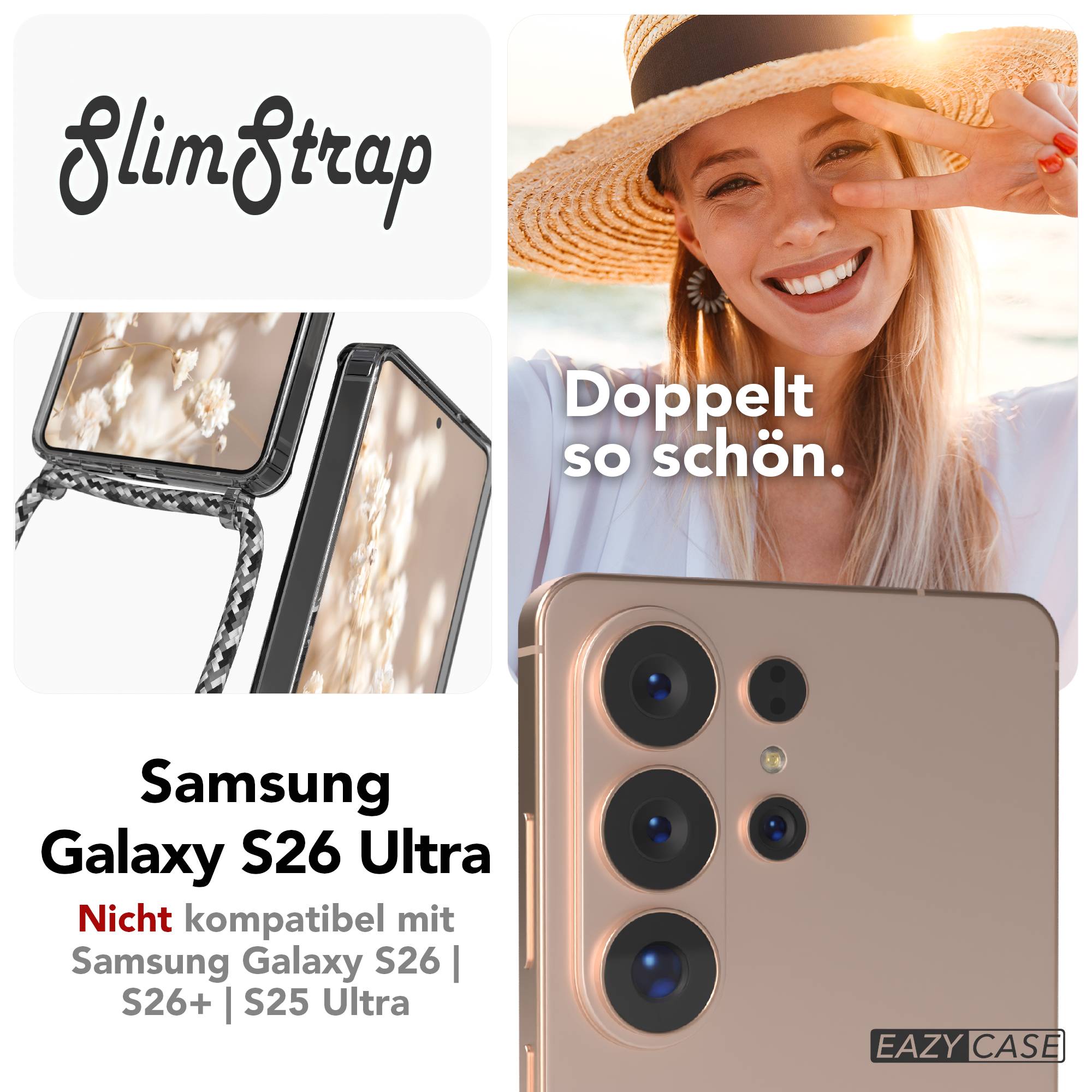 Galaxy S26 Ultra transparente Hülle + Kordel mit MagSafe