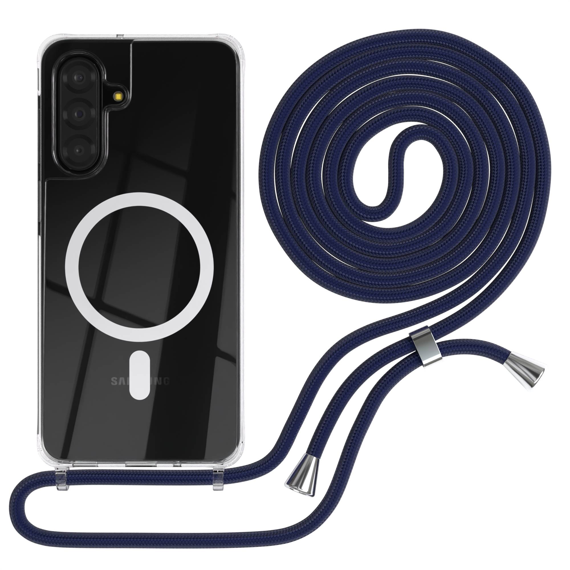 Samsung Galaxy A17 transparente Handykette mit MagSafe und verstellbarer Kordel