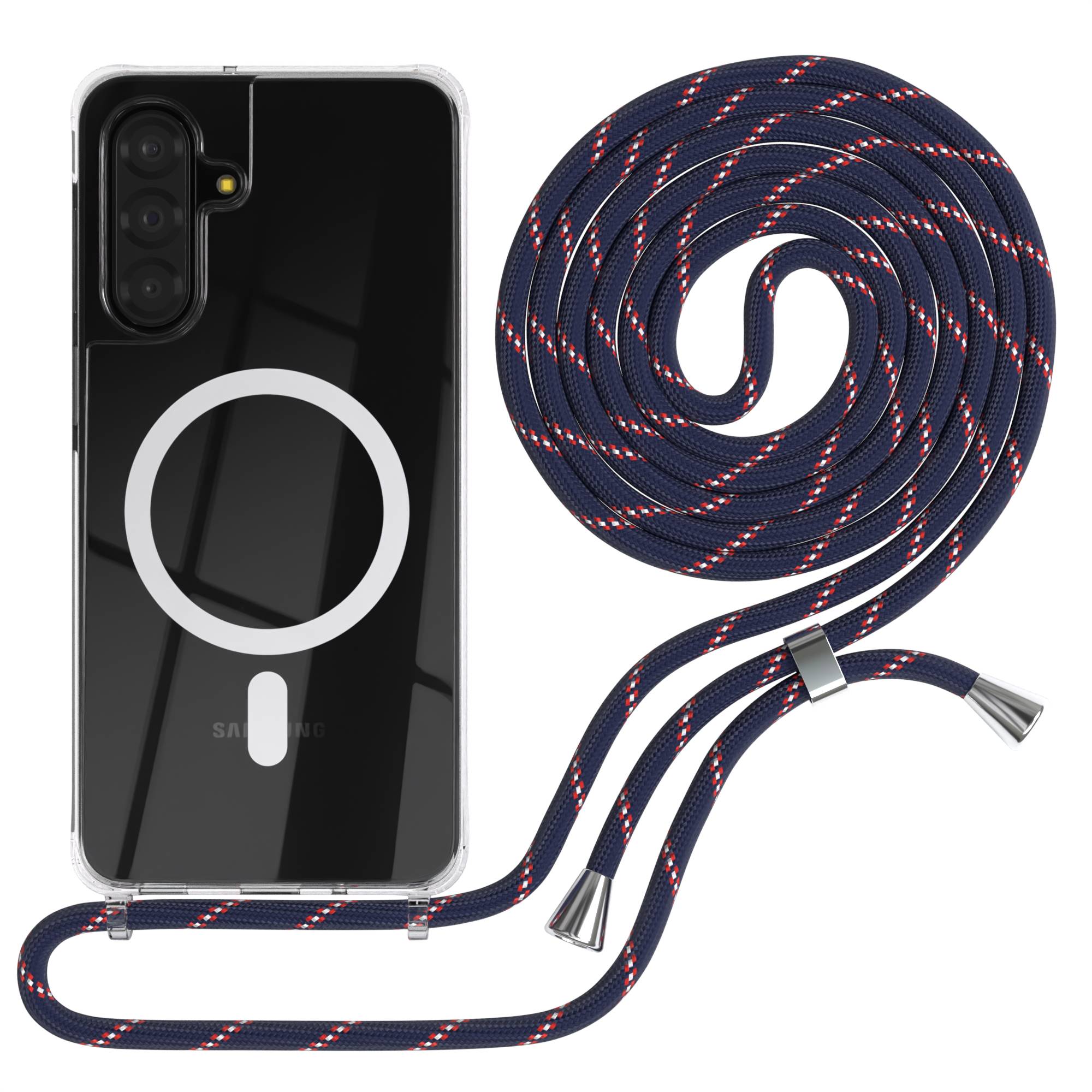 Samsung Galaxy A17 transparente Handykette mit MagSafe und verstellbarer Kordel