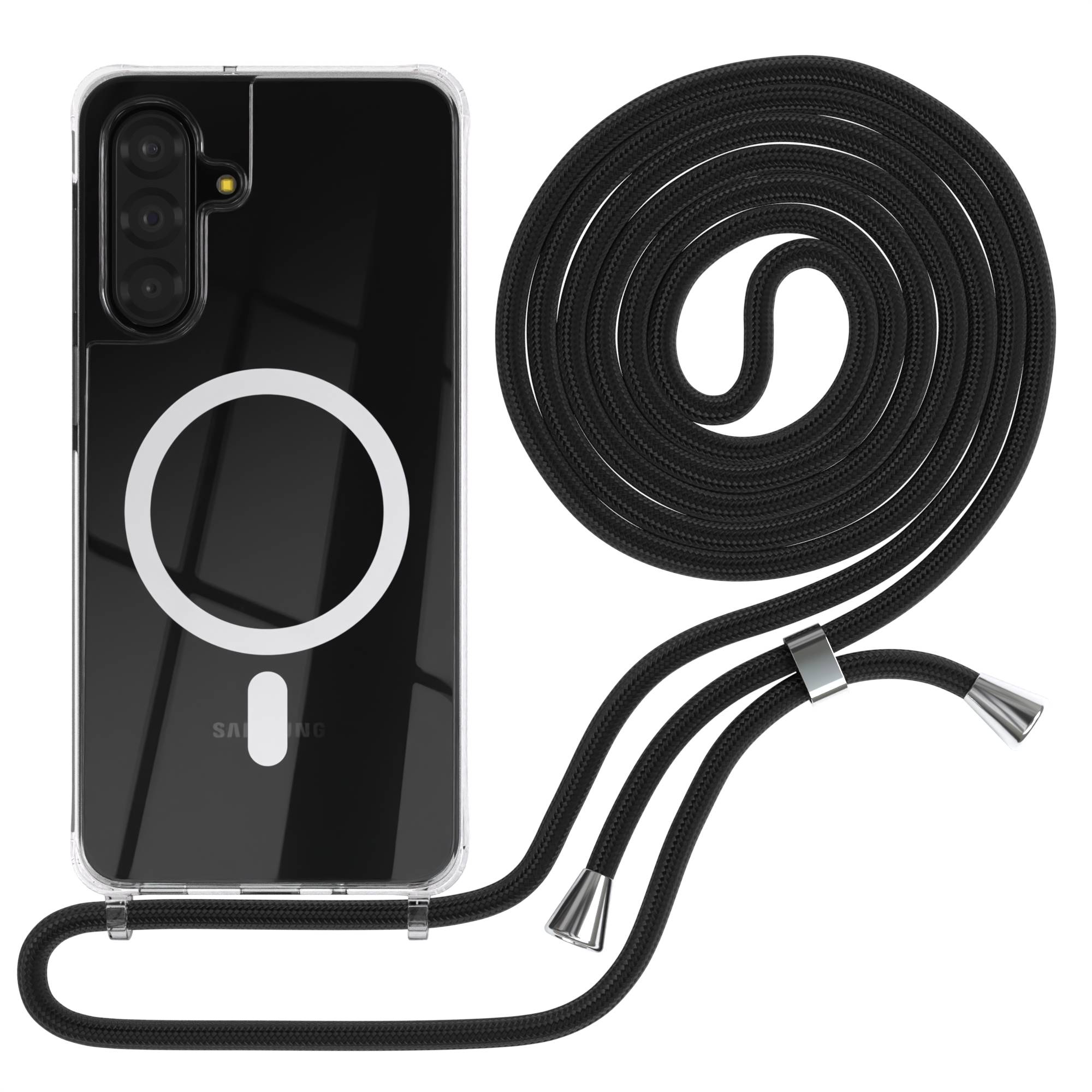 Samsung Galaxy A17 transparente Handykette mit MagSafe und verstellbarer Kordel