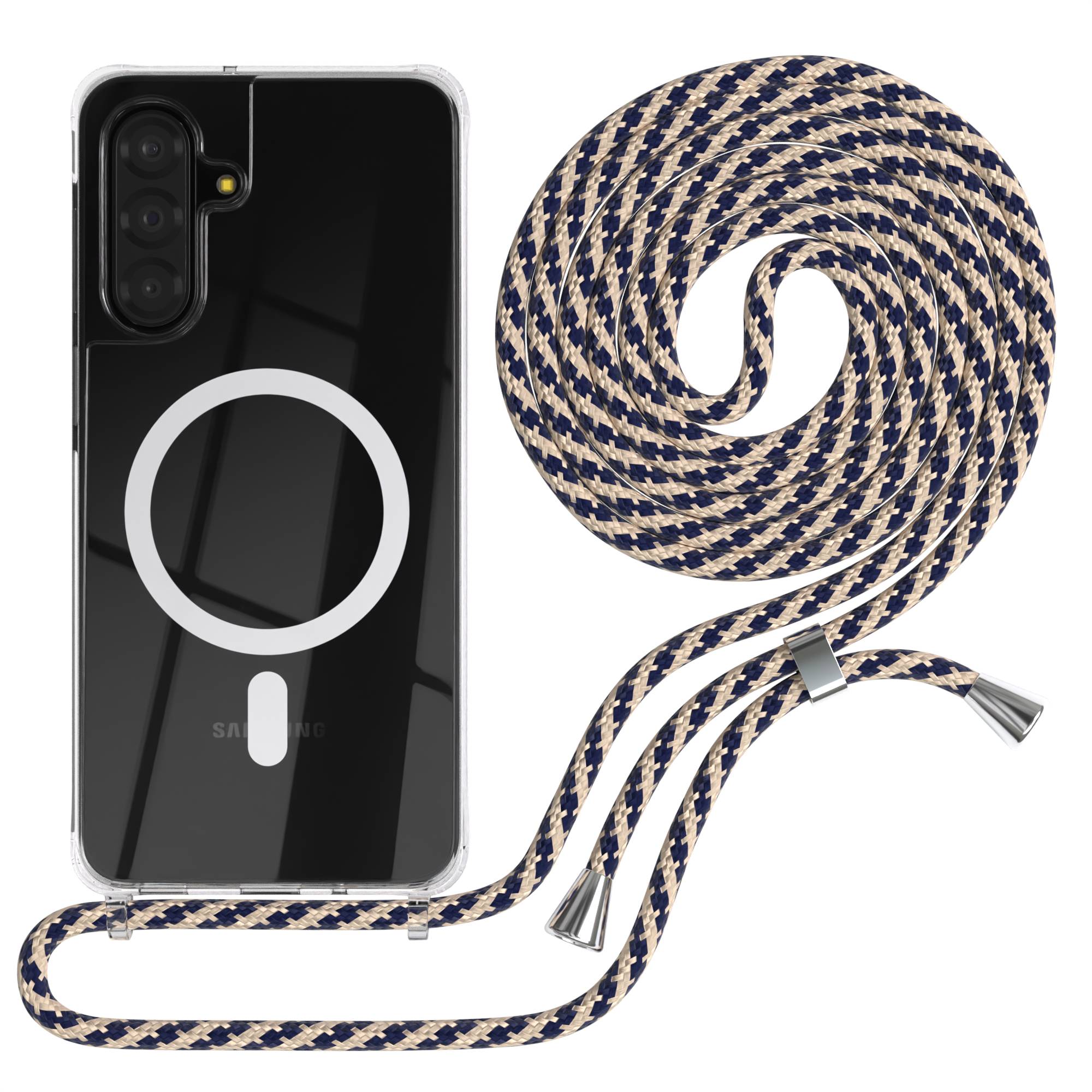 Samsung Galaxy A17 transparente Handykette mit MagSafe und verstellbarer Kordel