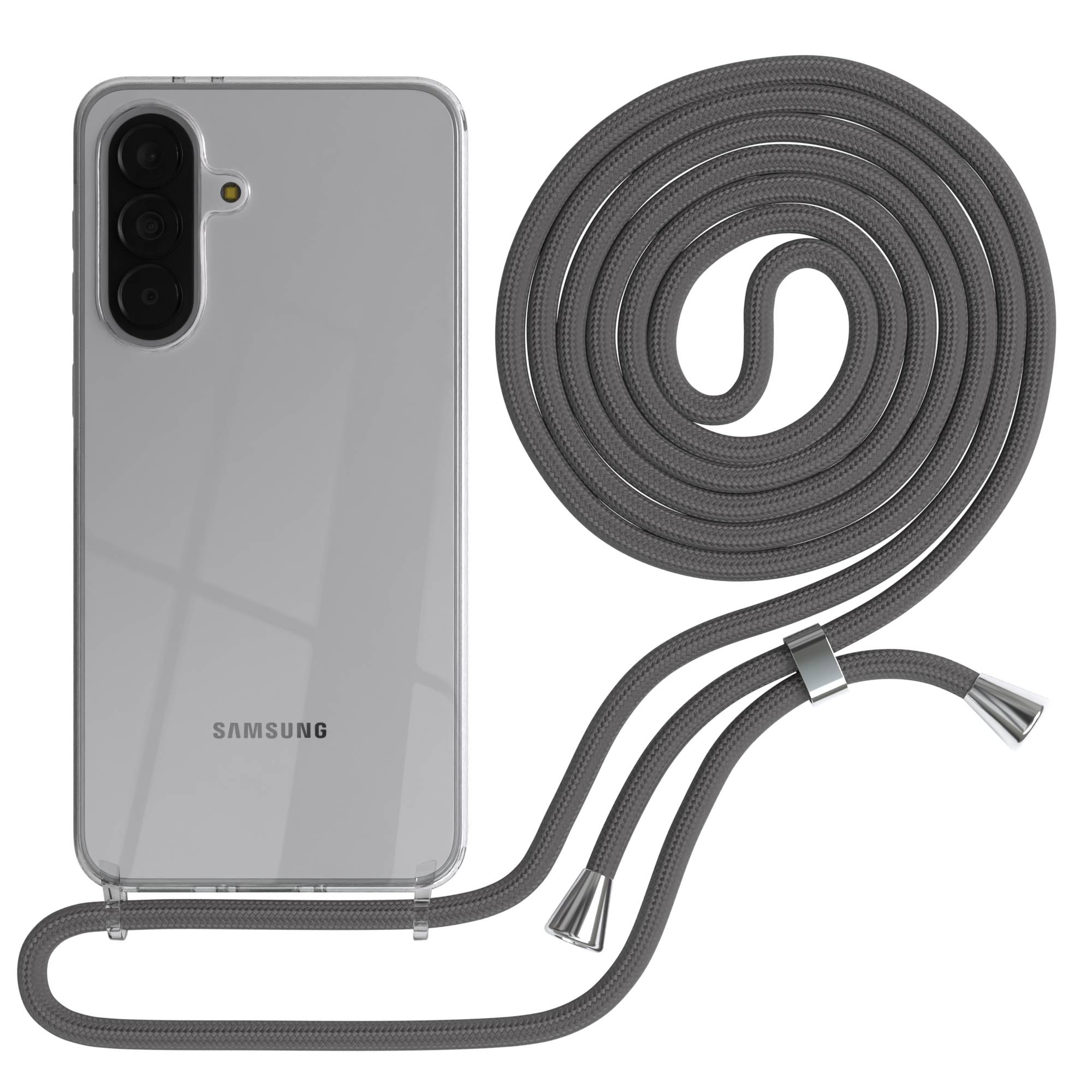Samsung Galaxy A37 transparente Handykette mit verstellbarer Kordel TPU Schutzhülle