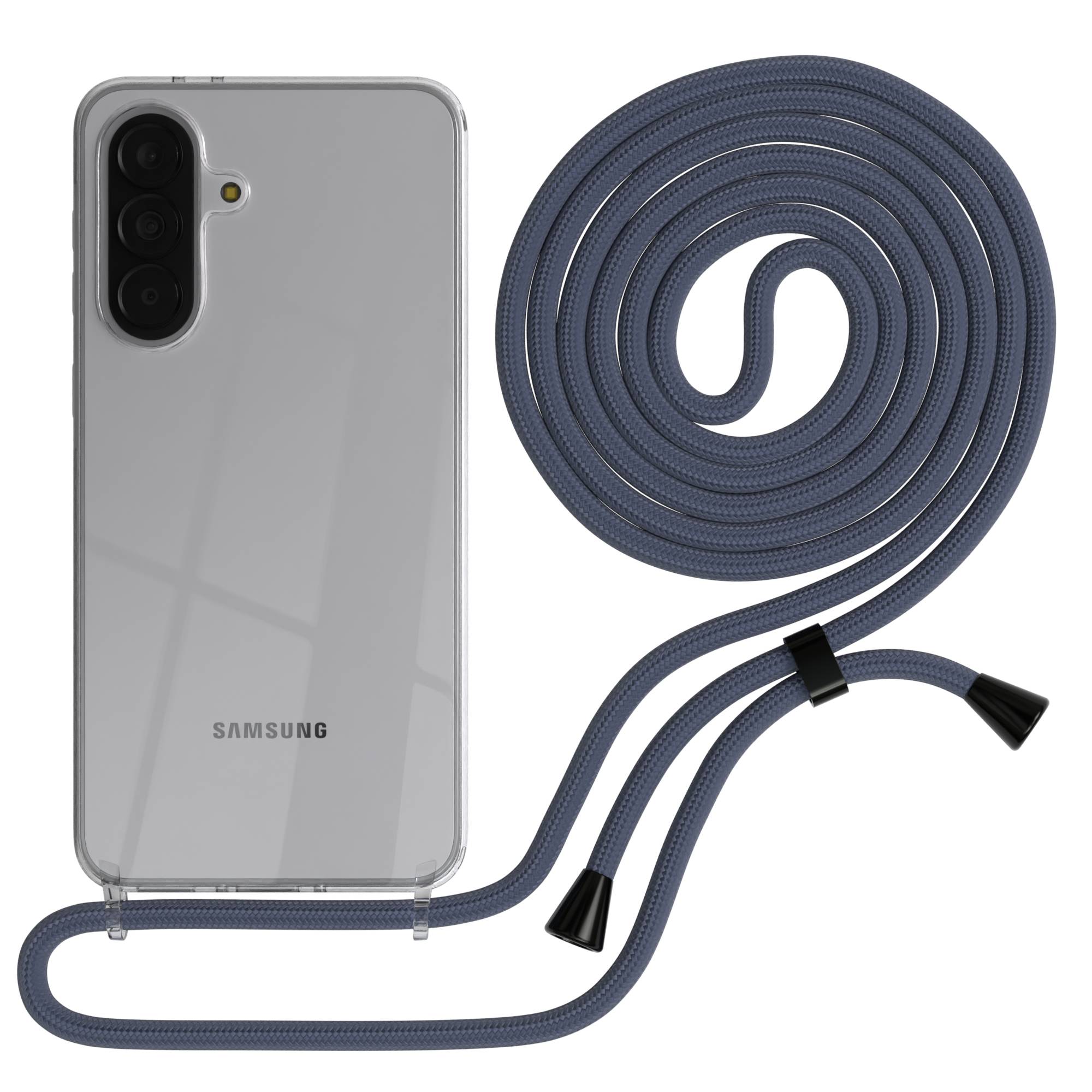 Samsung Galaxy A37 transparente Handykette mit verstellbarer Kordel TPU Schutzhülle