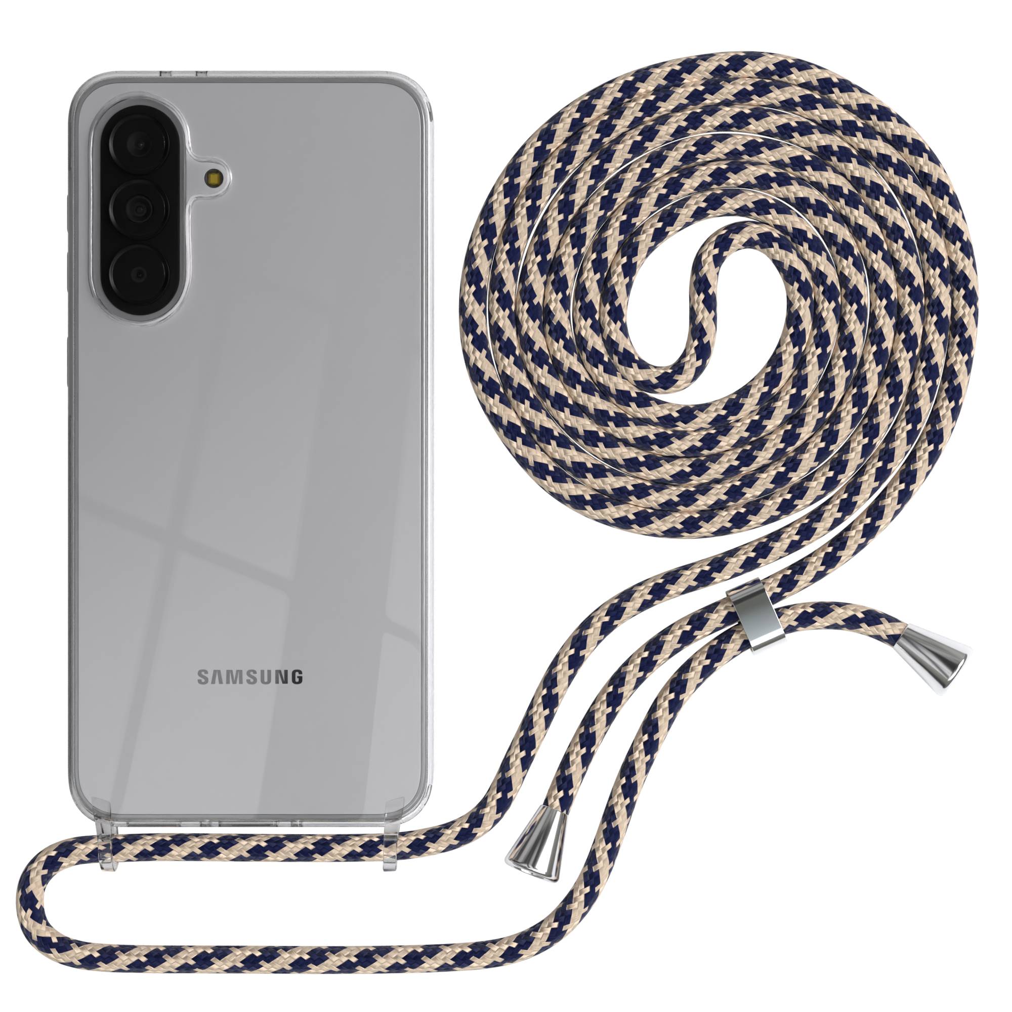 Samsung Galaxy A37 transparente Handykette mit verstellbarer Kordel TPU Schutzhülle