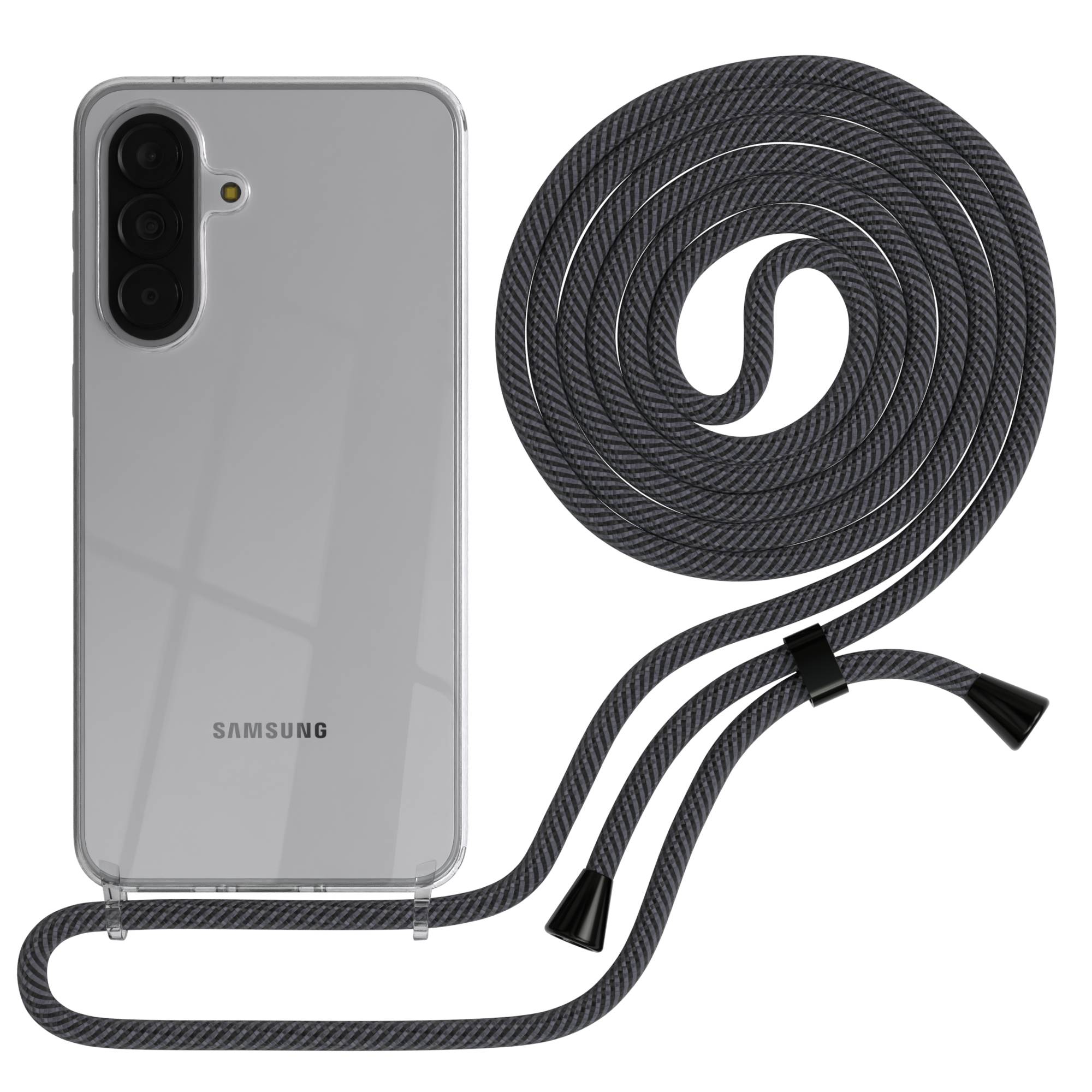 Samsung Galaxy A37 transparente Handykette mit verstellbarer Kordel TPU Schutzhülle