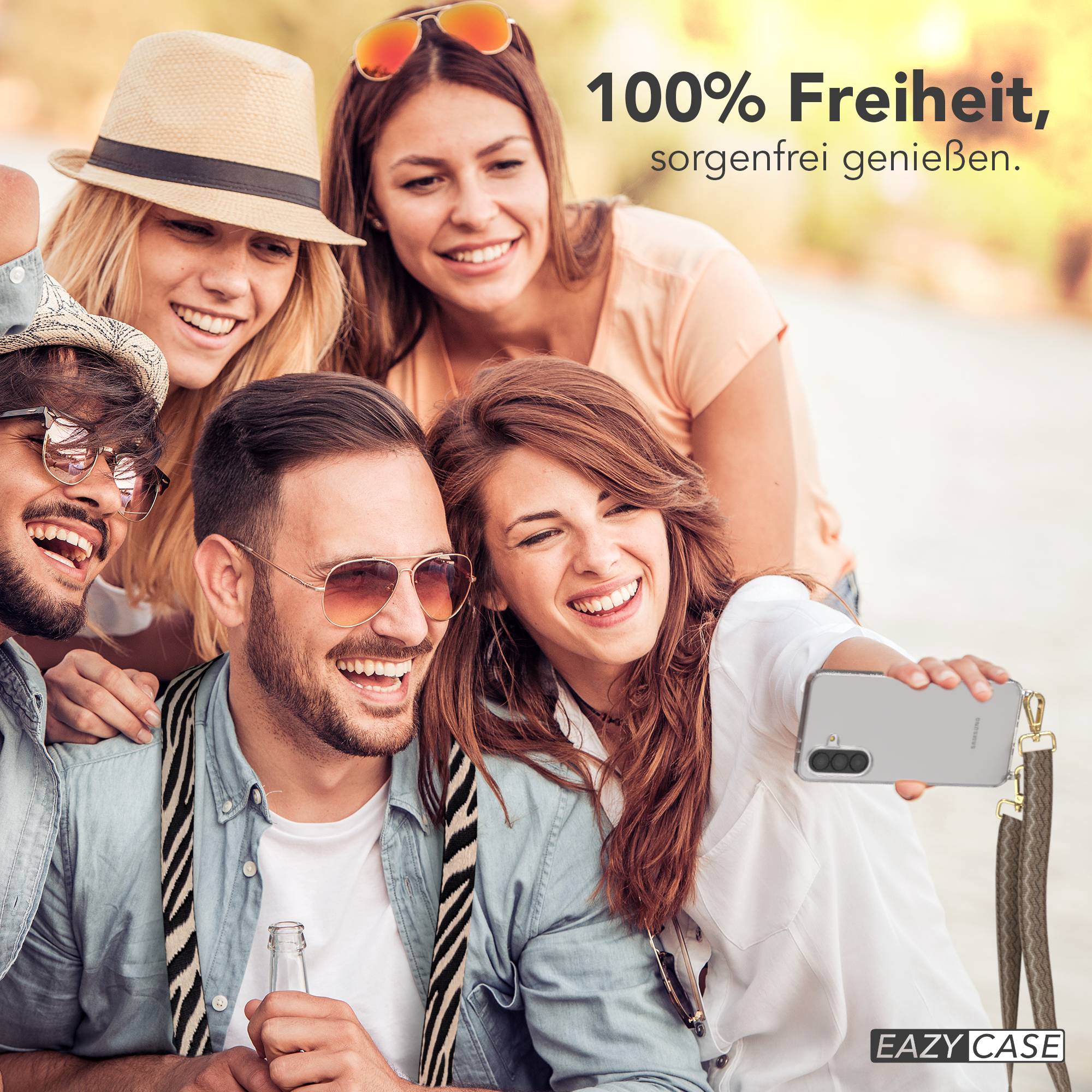 Samsung Galaxy A37 Handykette mit verstellbarem Boho Band Umhängeriemen