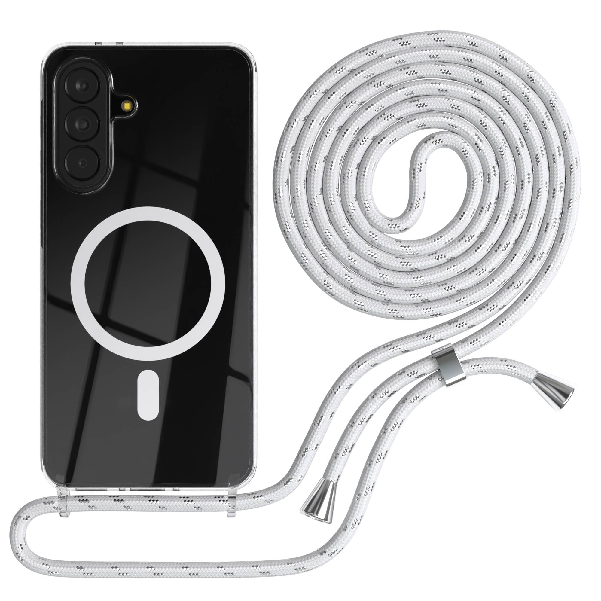 Galaxy A37 transparente Hülle + Kordel mit MagSafe