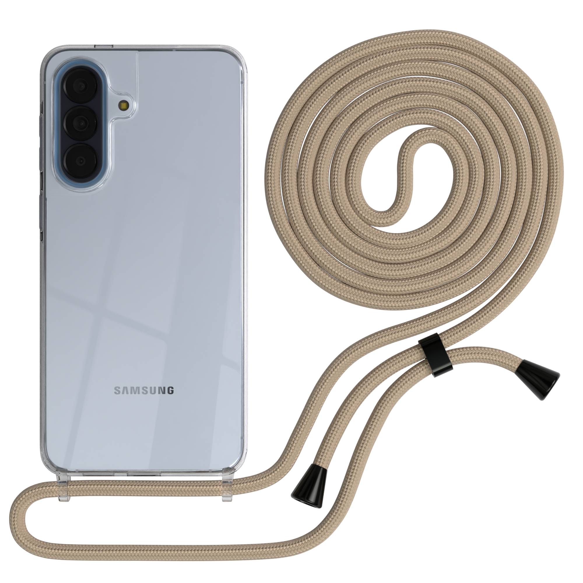 Samsung Galaxy A57 transparente Handykette mit verstellbarer Kordel zum Umhängen