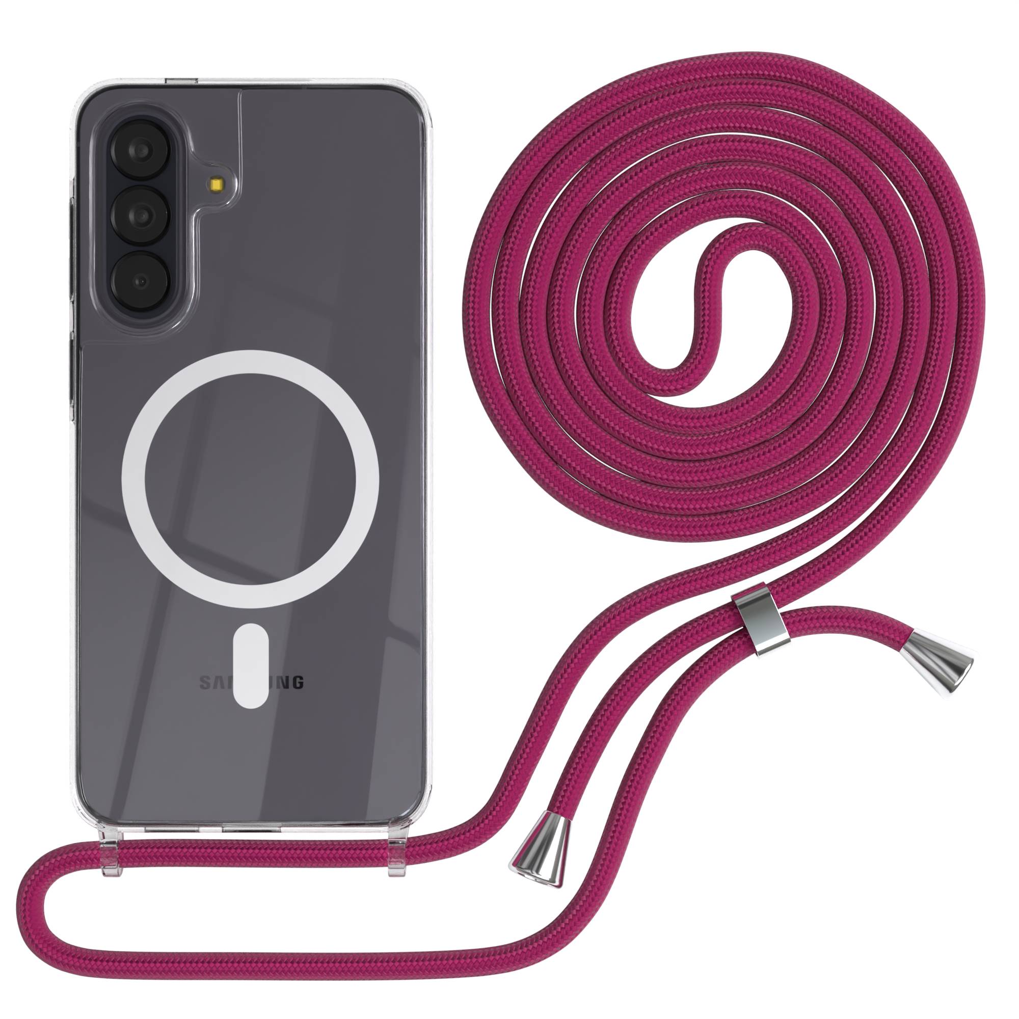 Galaxy A57 transparente Hülle + Kordel mit MagSafe