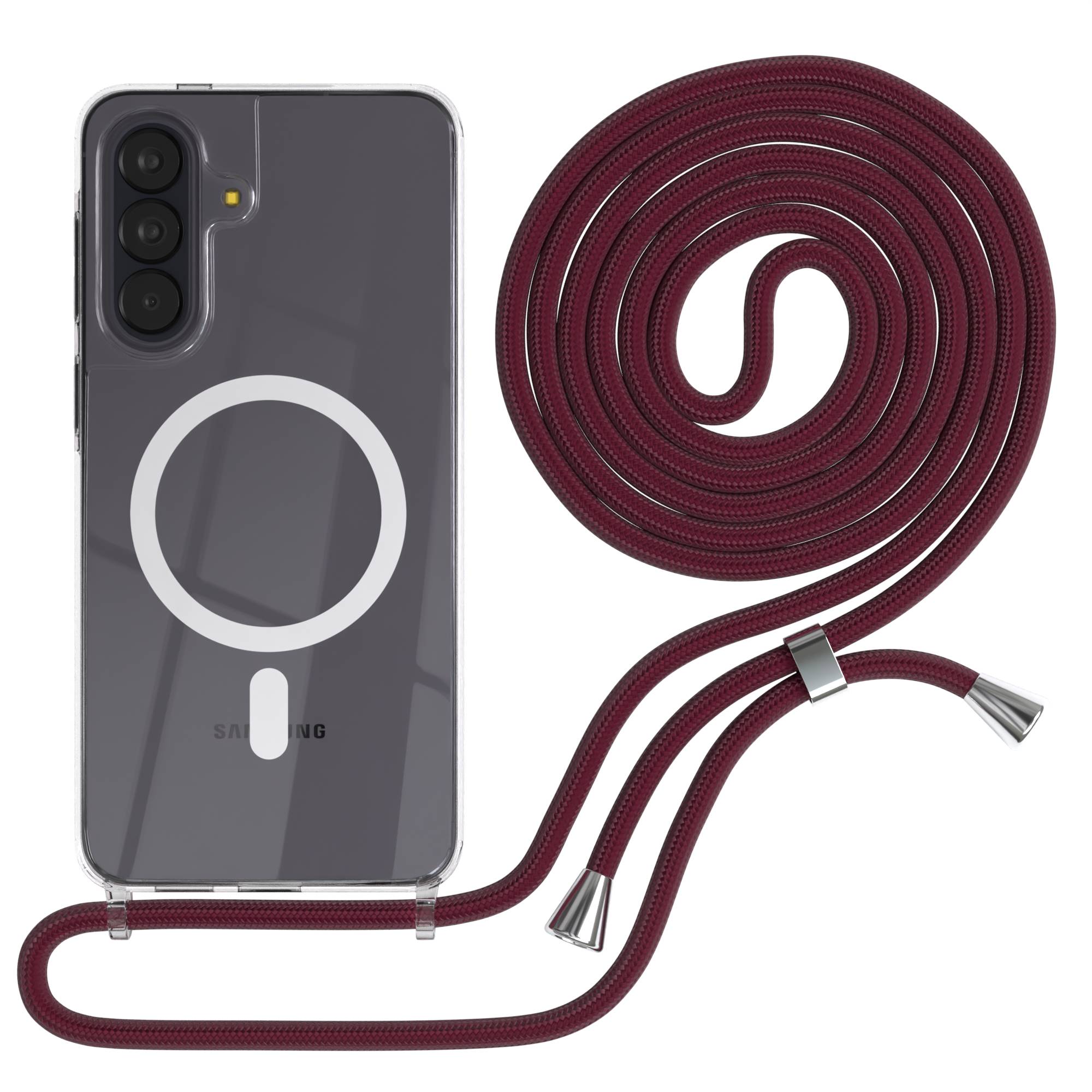 Galaxy A57 transparente Hülle + Kordel mit MagSafe