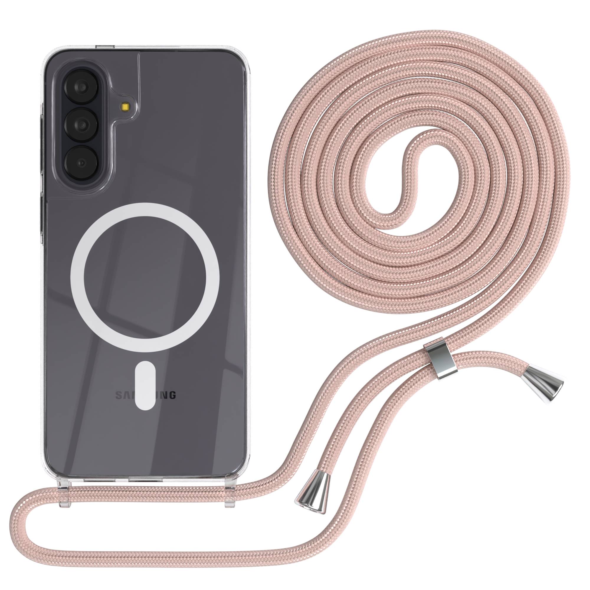 Galaxy A57 transparente Hülle + Kordel mit MagSafe