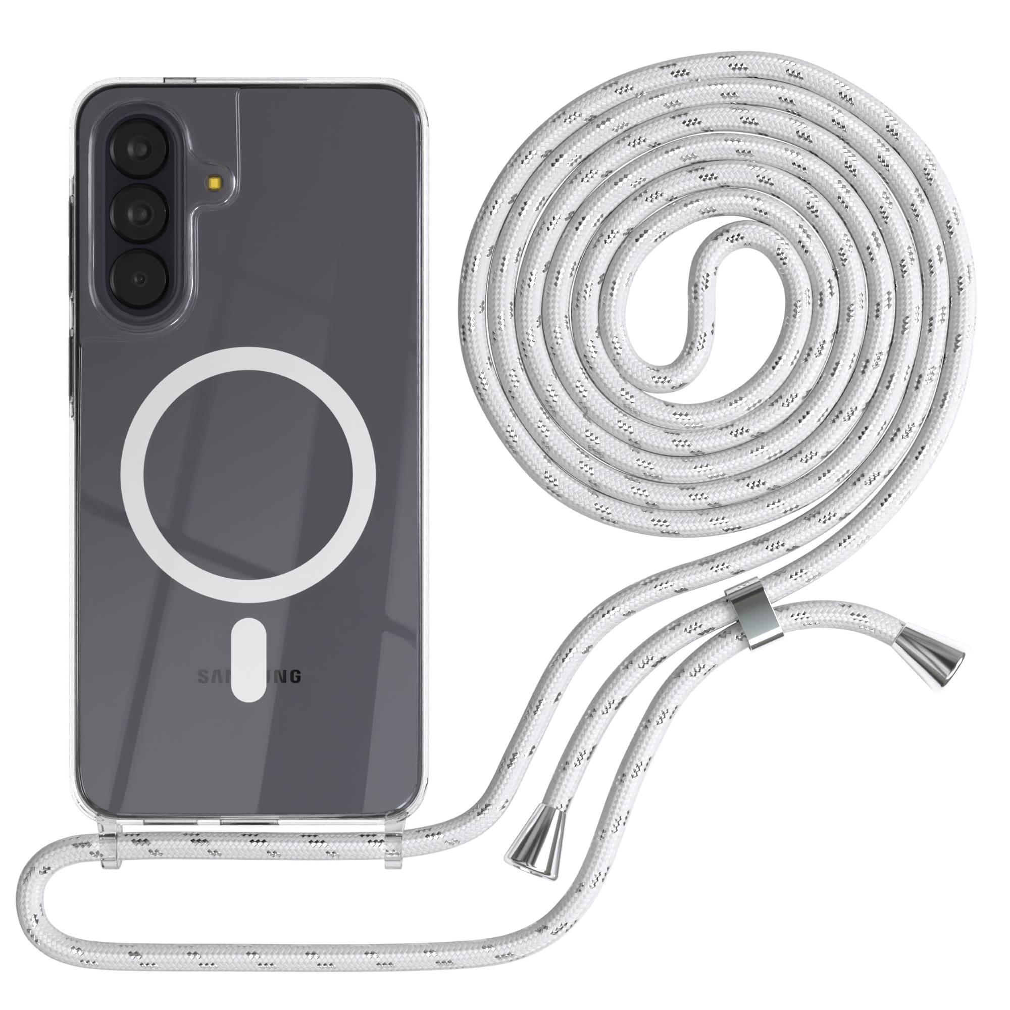 Galaxy A57 transparente Hülle + Kordel mit MagSafe