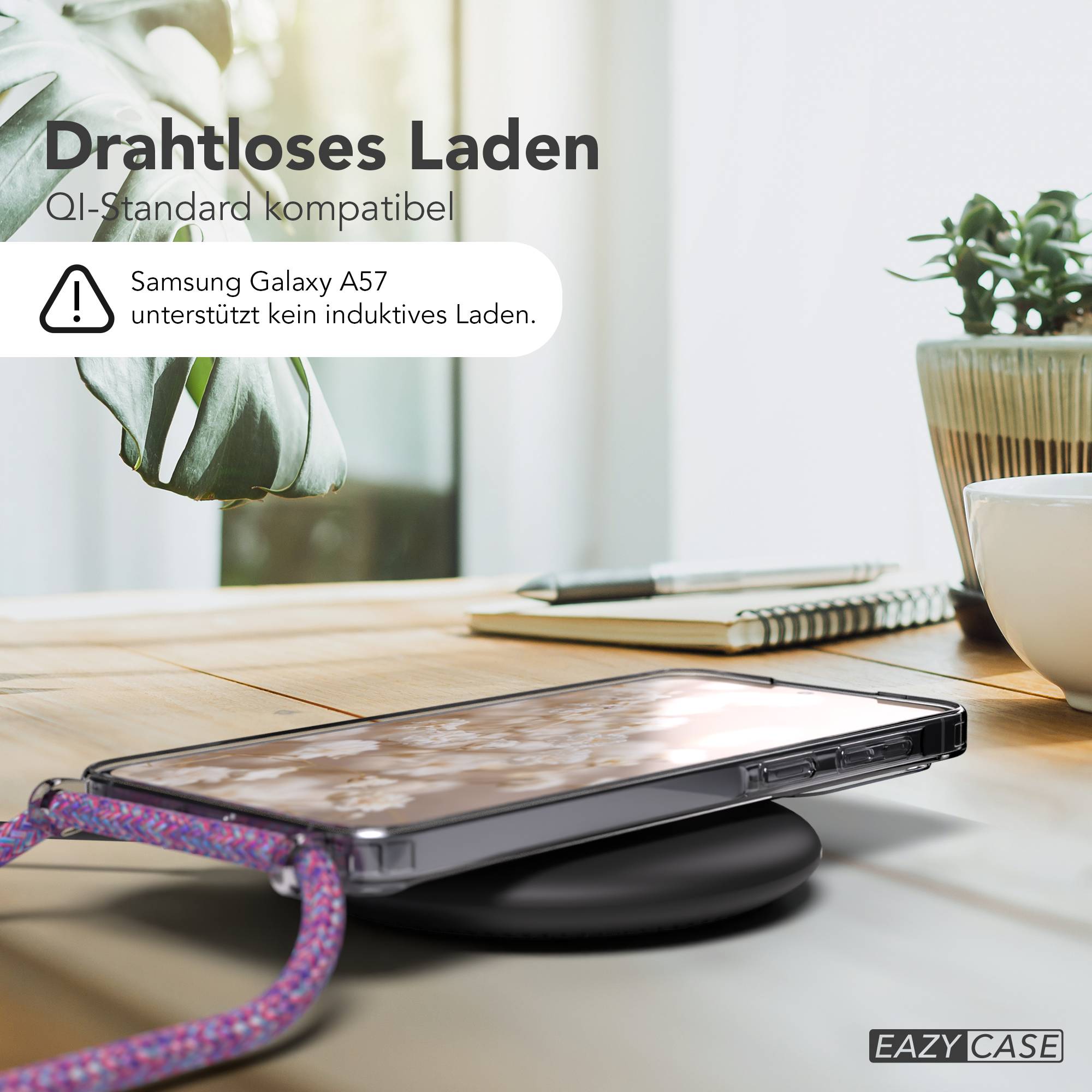 Galaxy A57 transparente Hülle + Kordel mit MagSafe