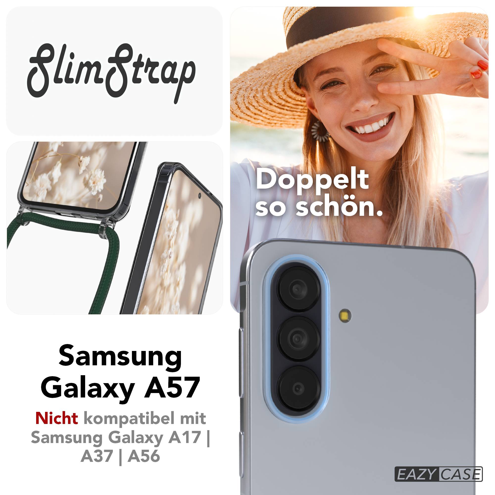 Galaxy A57 transparente Hülle + Kordel mit MagSafe