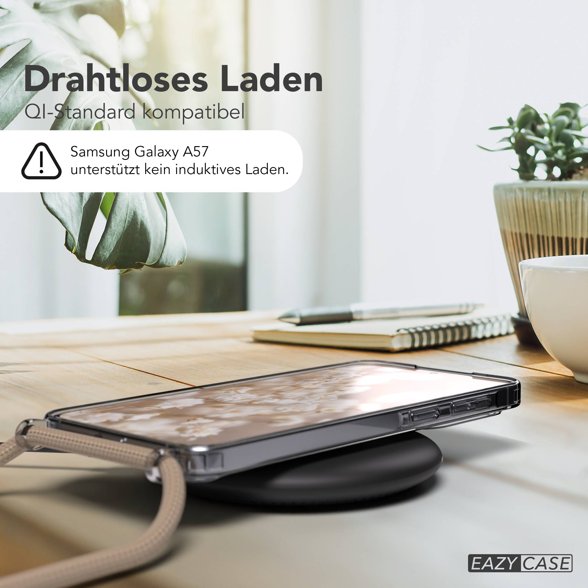 Galaxy A57 transparente Hülle + Kordel mit MagSafe