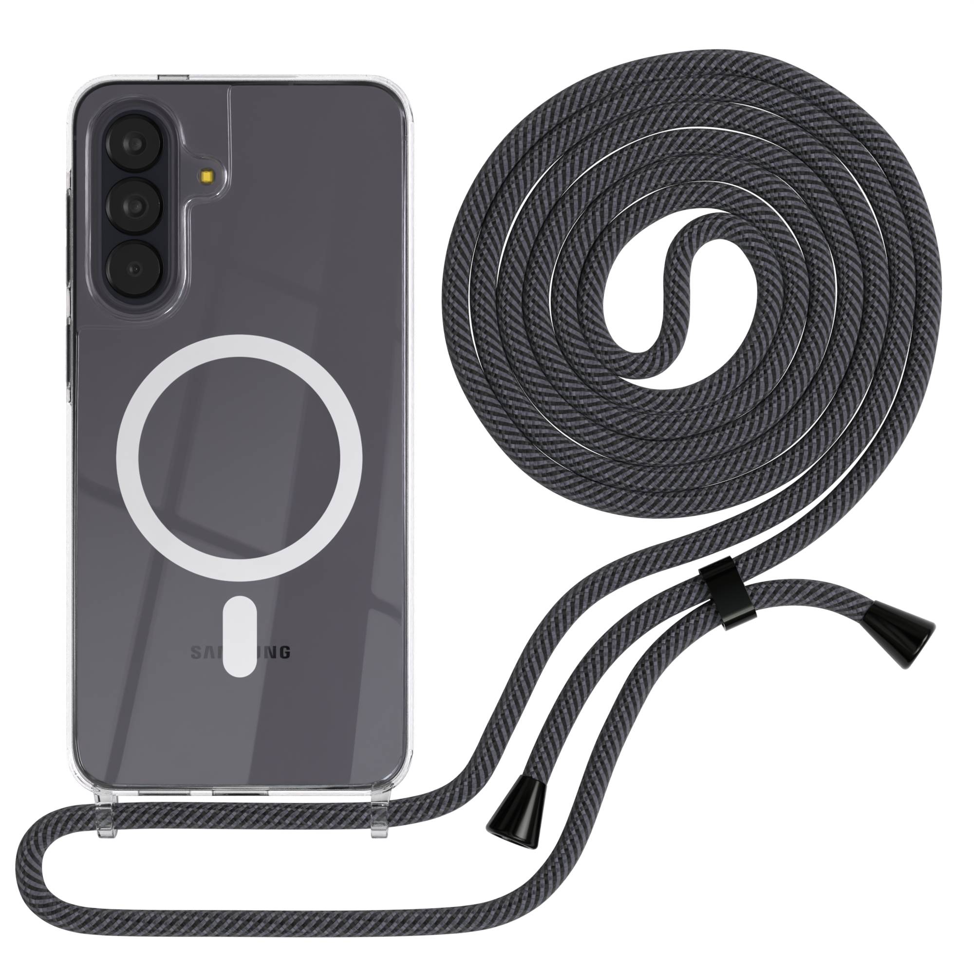 Galaxy A57 transparente Hülle + Kordel mit MagSafe