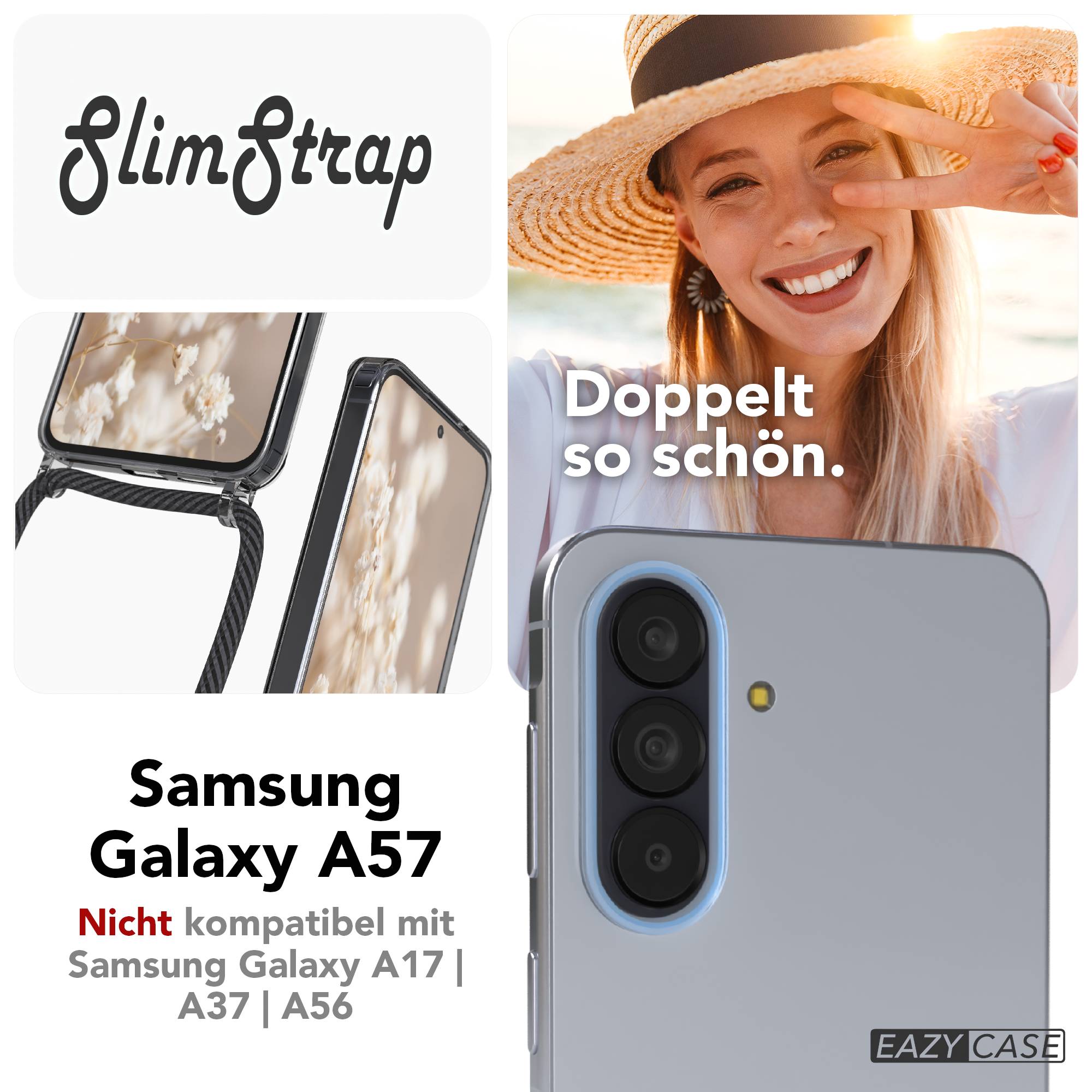 Galaxy A57 transparente Hülle + Kordel mit MagSafe