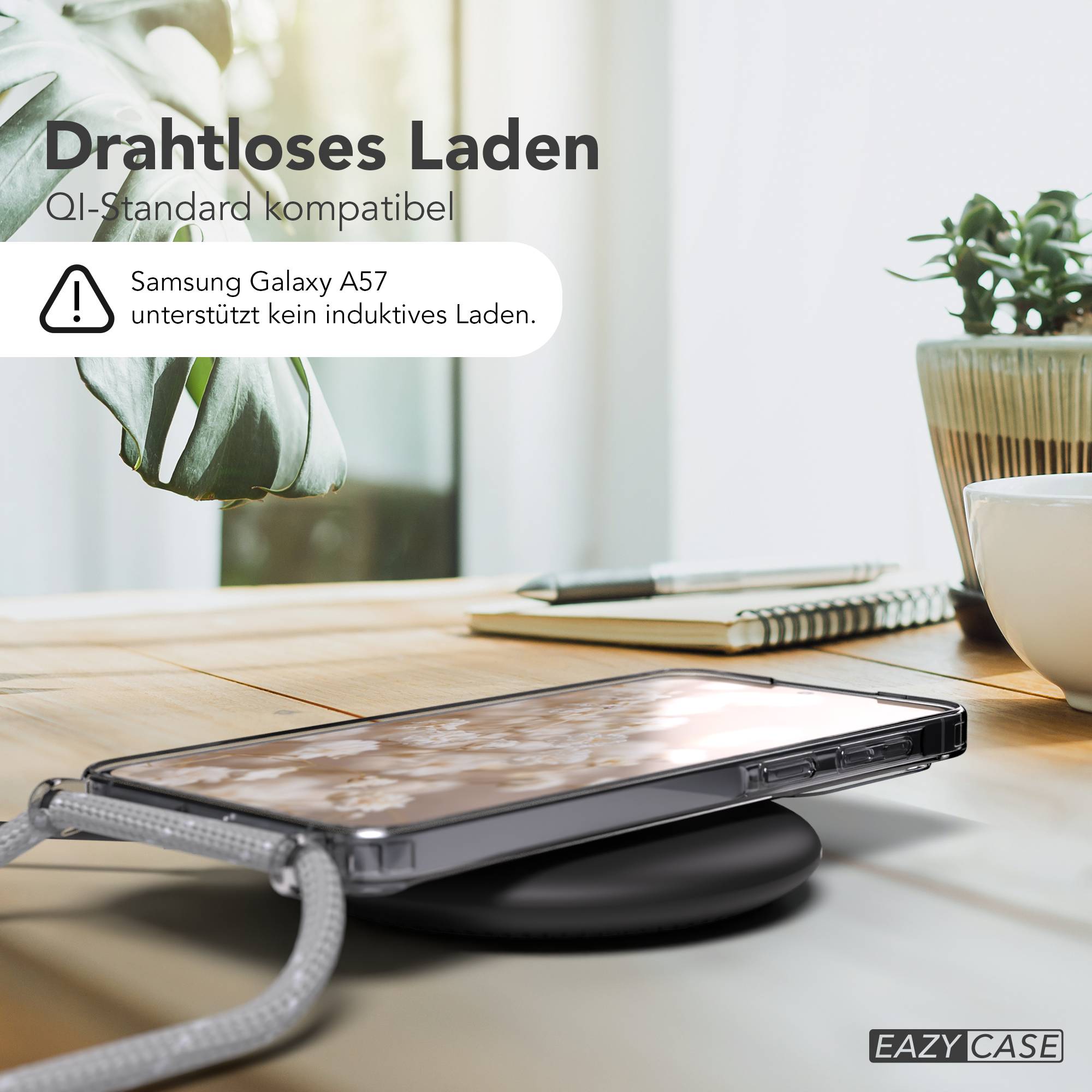 Galaxy A57 transparente Hülle + Kordel mit MagSafe