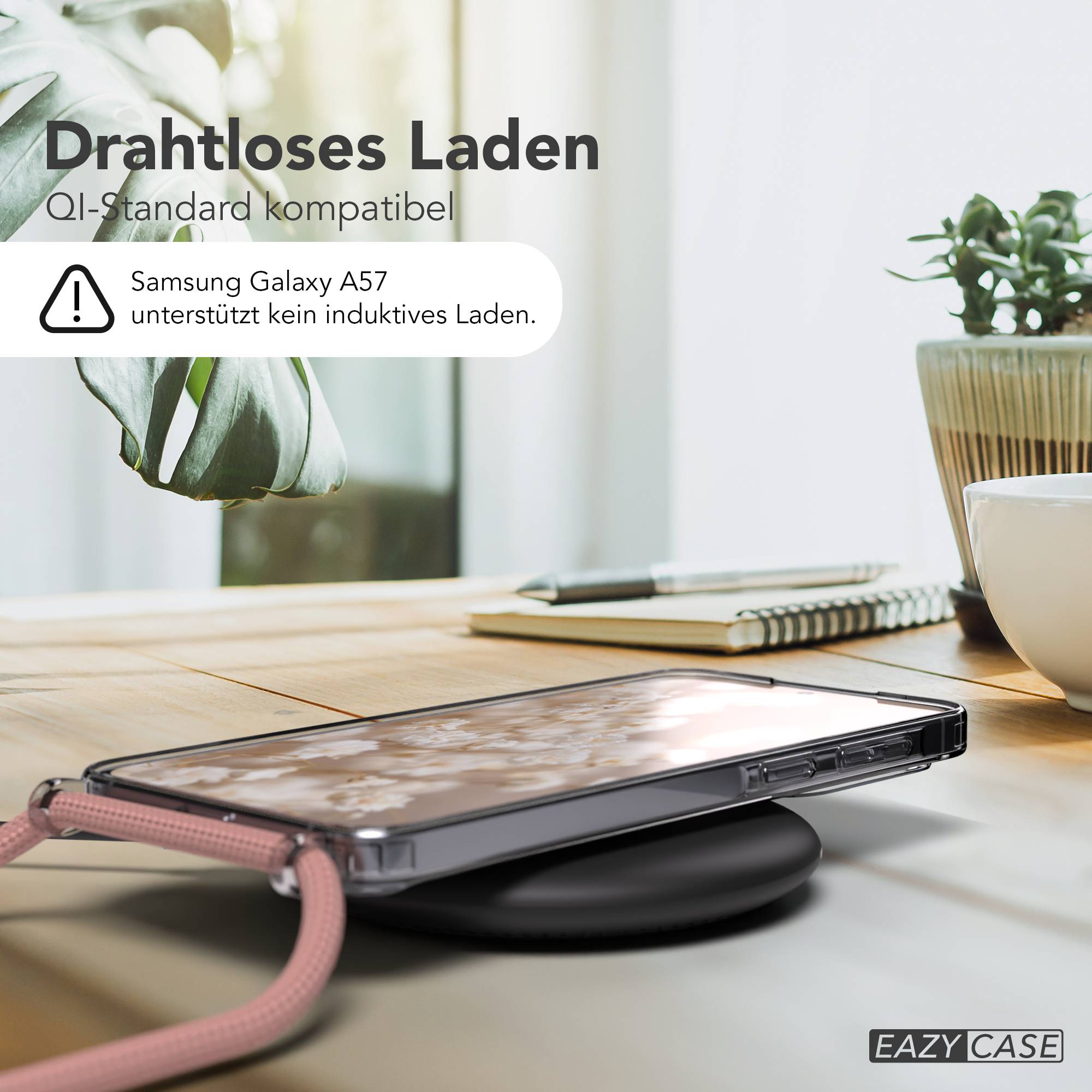 Galaxy A57 transparente Hülle + Kordel mit MagSafe