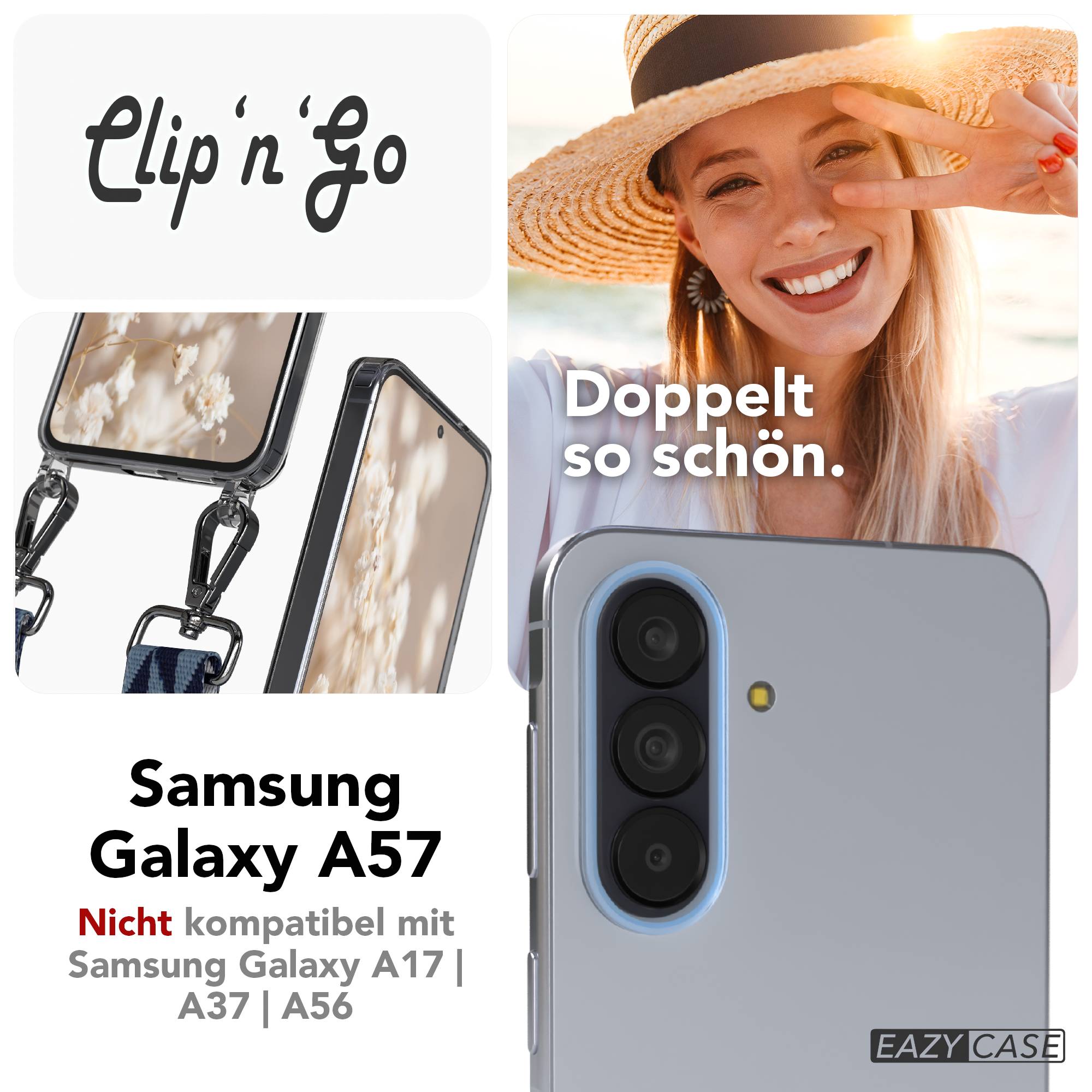 Samsung Galaxy A57 MagSafe Handykette mit Boho Band verstellbar