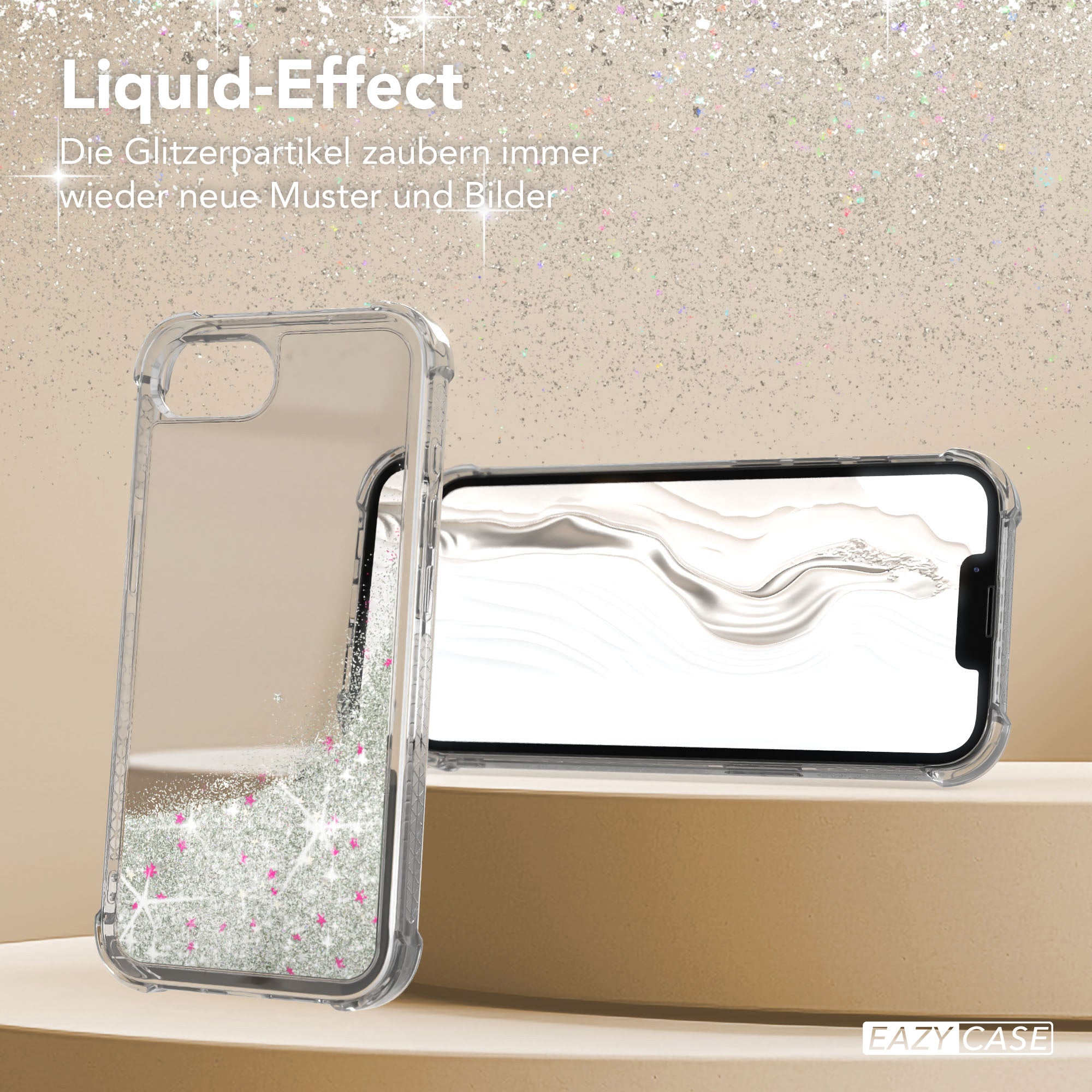 Apple iPhone 17e Glitzerhülle TPU transparent mit Glitzereffekt EAZY CASE