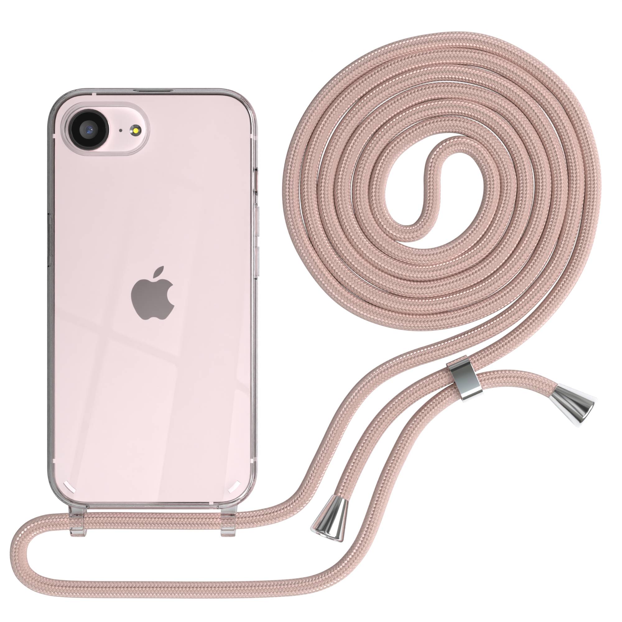 Apple iPhone 17e transparente Handykette mit TPU Hülle und verstellbarer Kordel