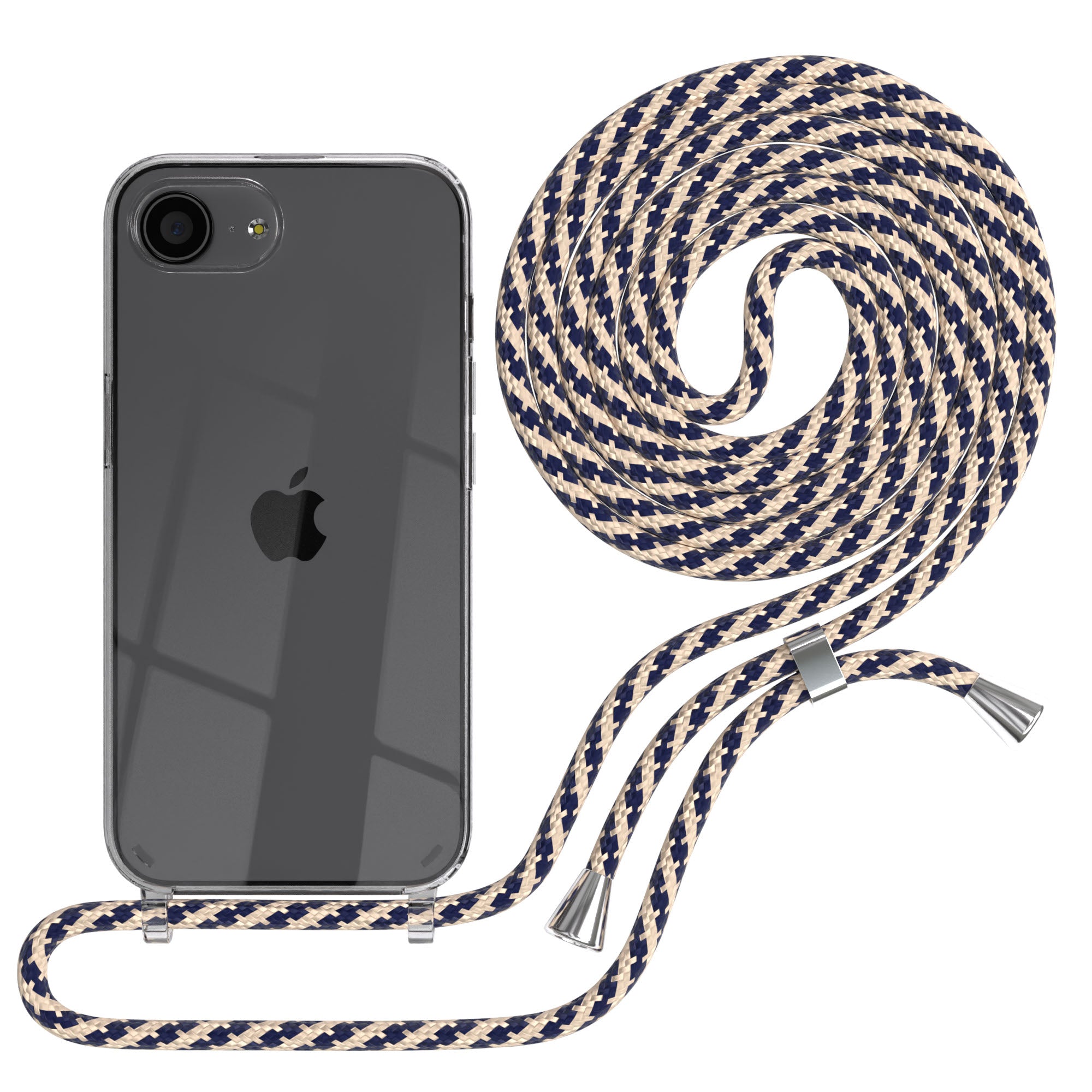 Apple iPhone 17e transparente Handykette mit TPU Hülle und verstellbarer Kordel