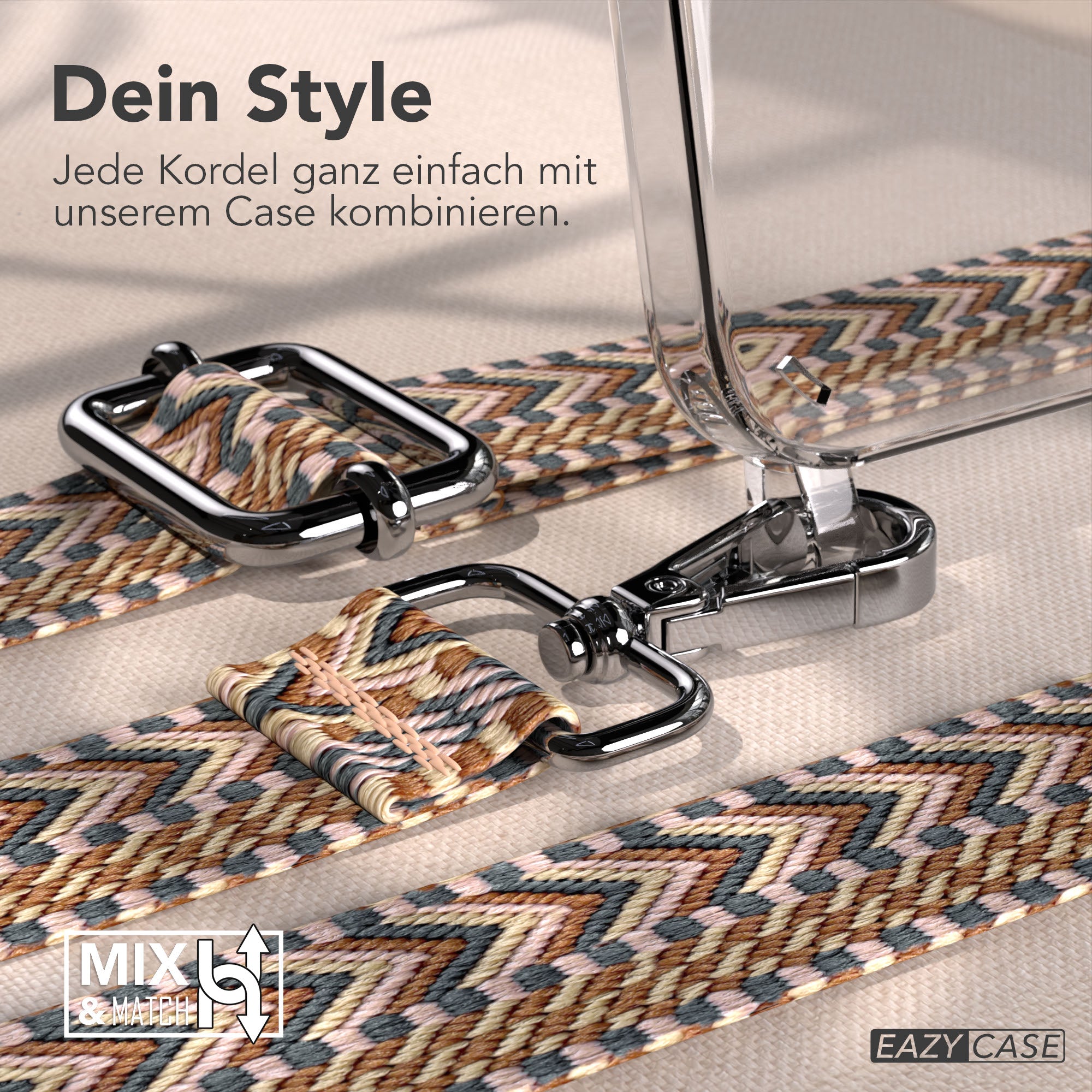 iPhone 17e Handykette mit Boho Band verstellbarer Trageriemen EAZY CASE