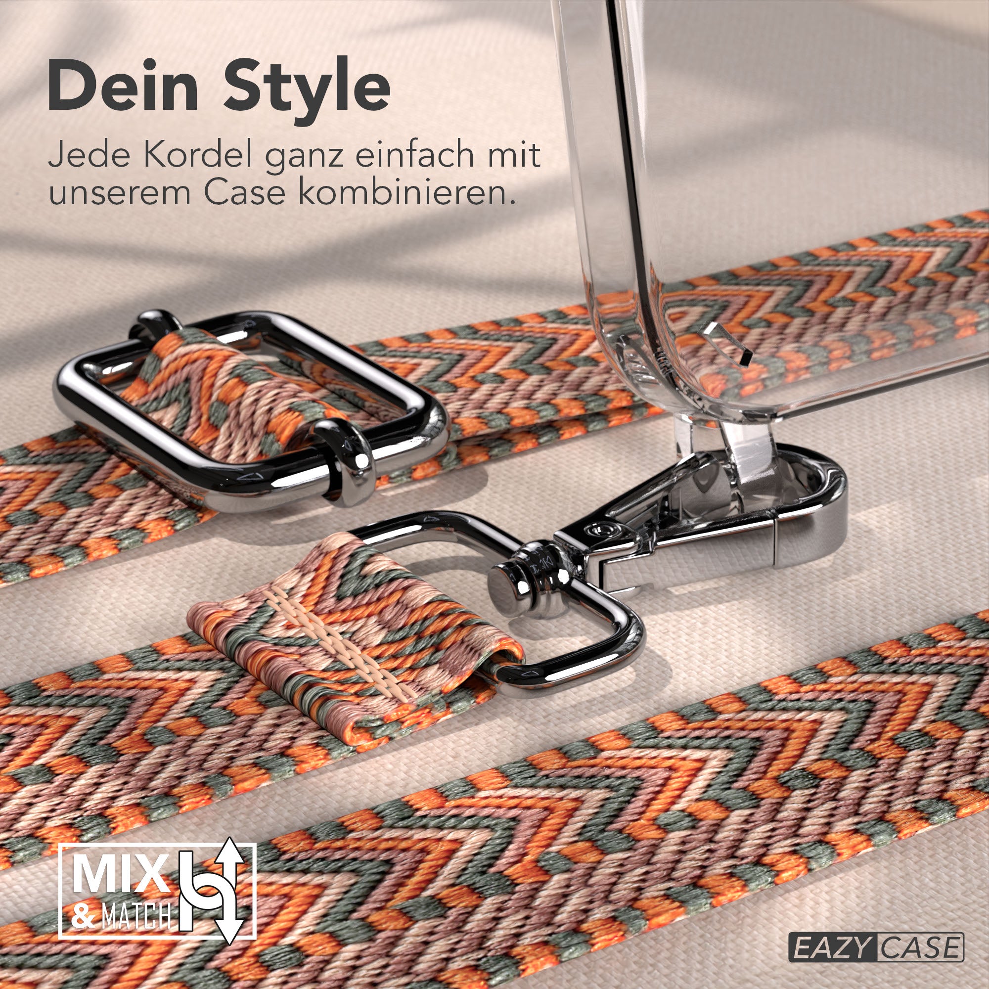 iPhone 17e Handykette mit Boho Band verstellbarer Trageriemen EAZY CASE