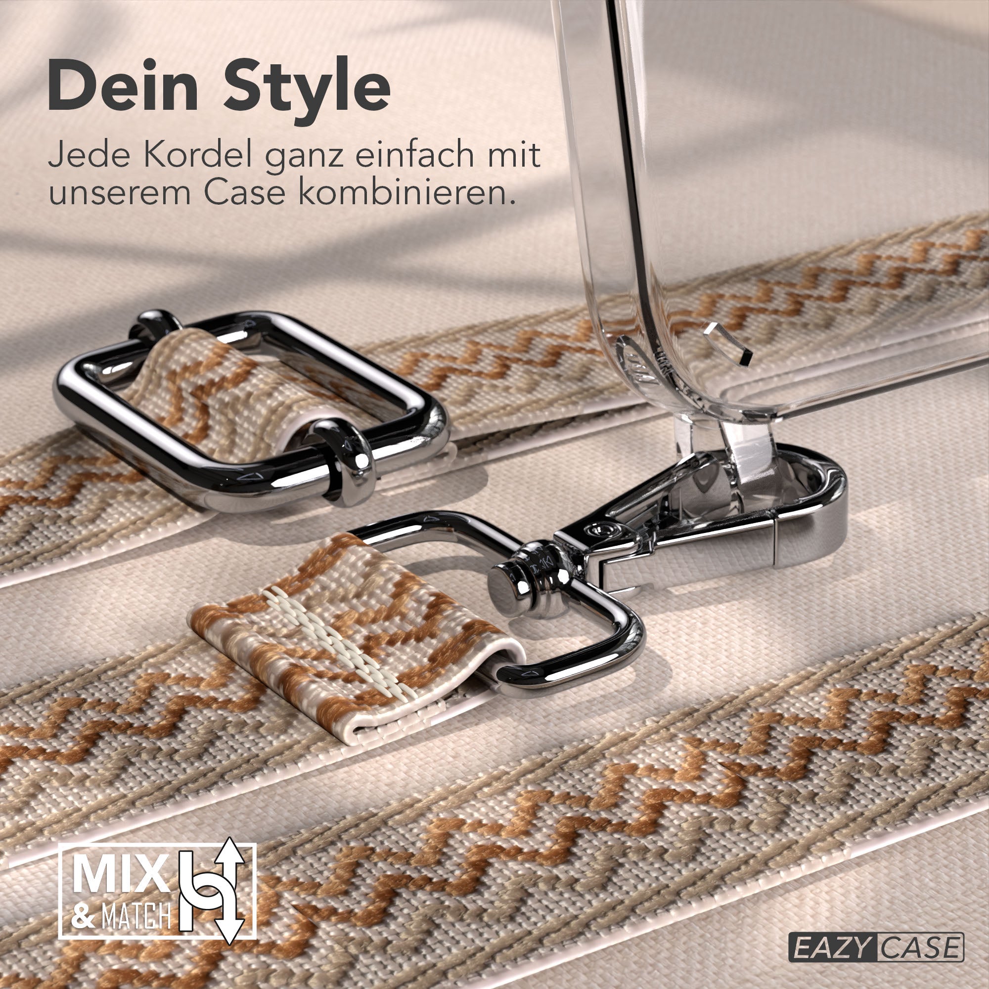 iPhone 17e Handykette mit Boho Band verstellbarer Trageriemen EAZY CASE