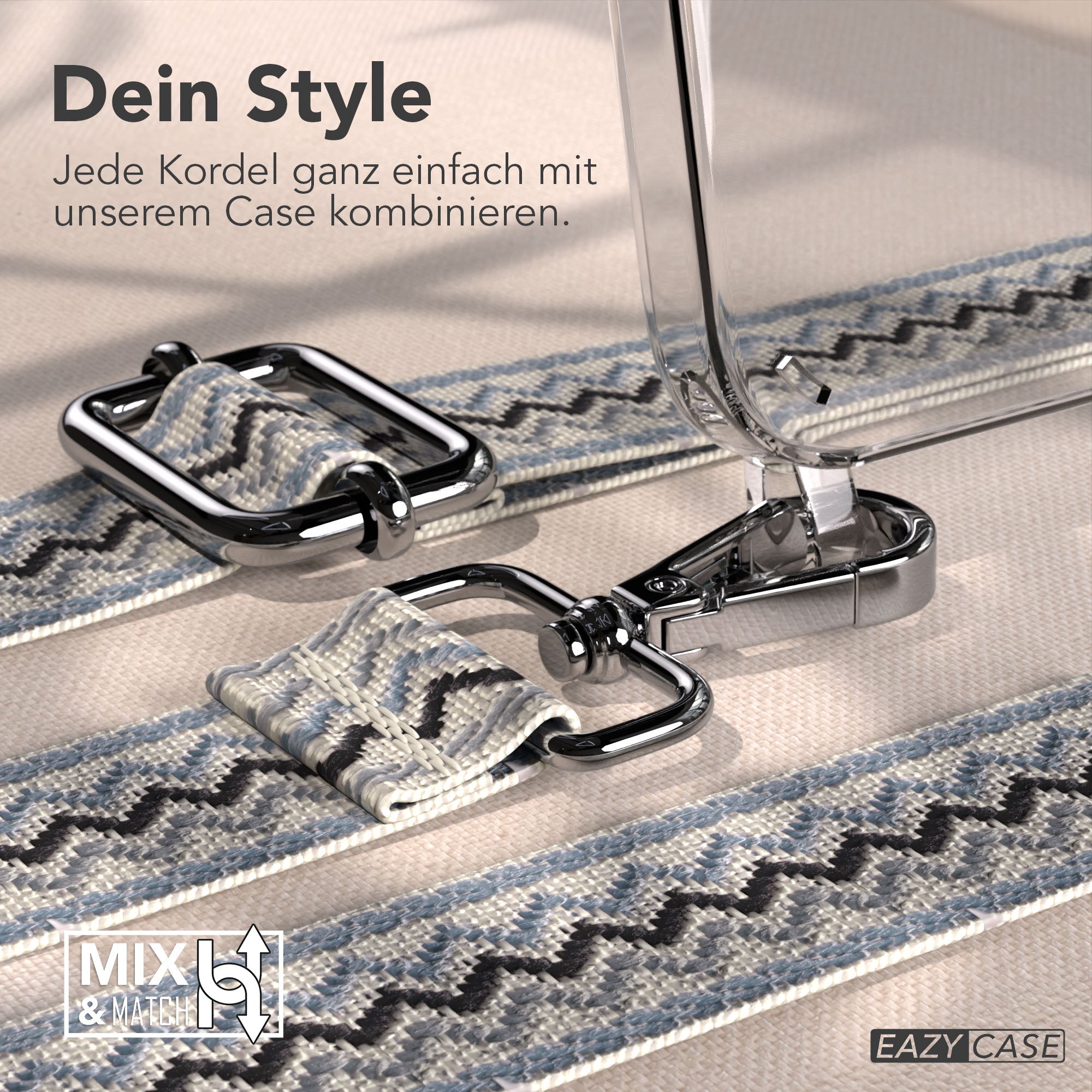 iPhone 17e Handykette mit Boho Band verstellbarer Trageriemen EAZY CASE