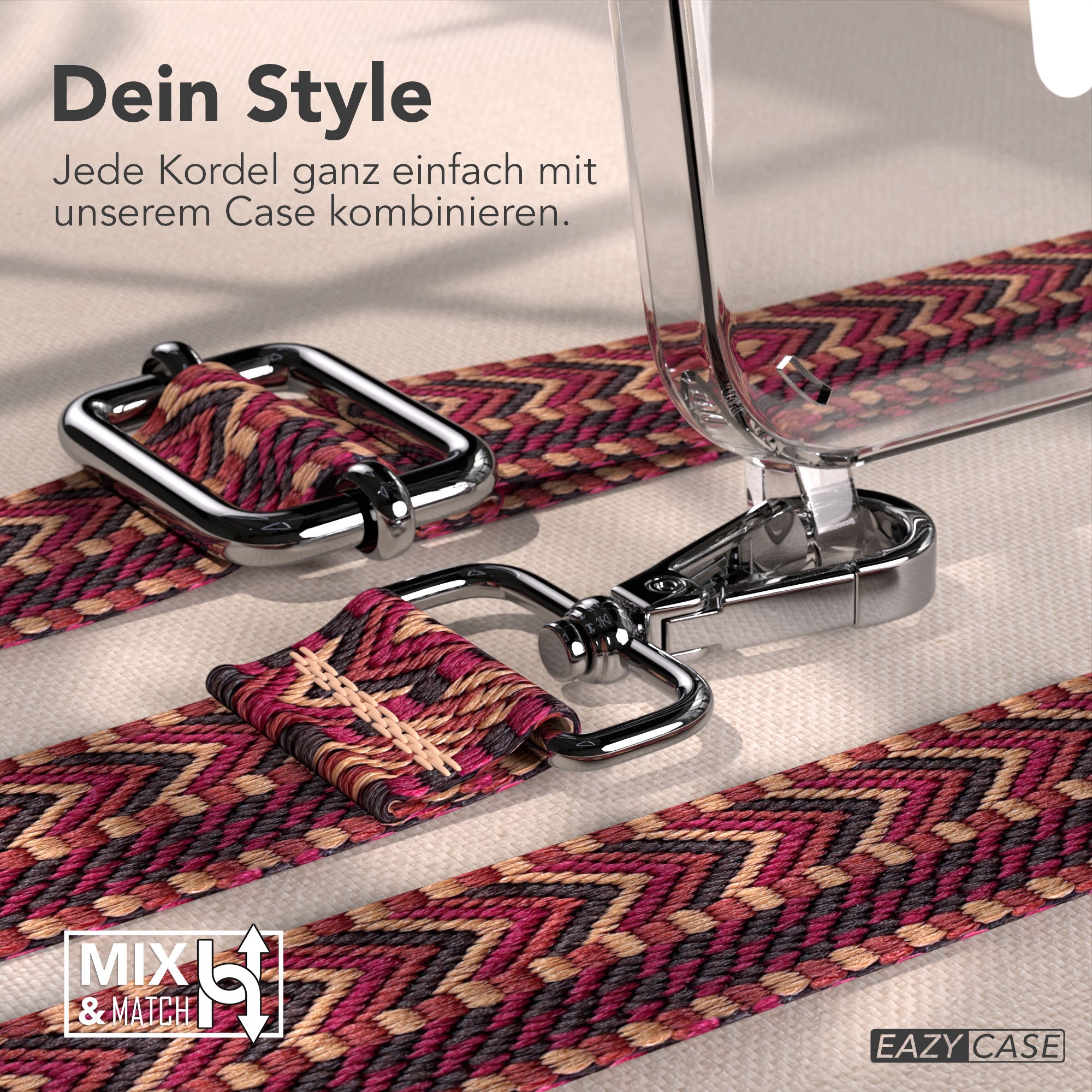 iPhone 17e MagSafe Handykette mit Boho Band verstellbar