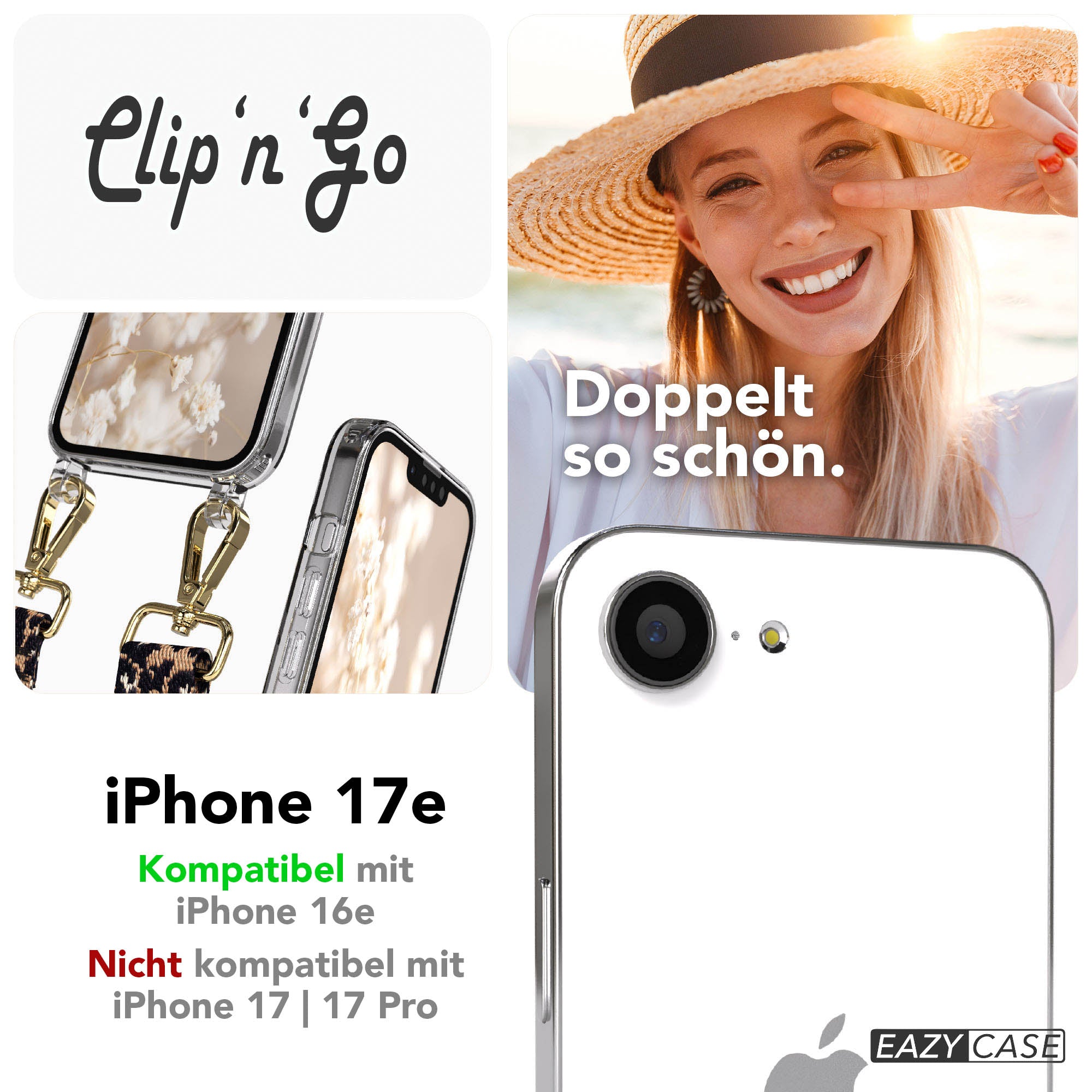 iPhone 17e MagSafe Handykette mit verstellbarem Boho Band von EAZY CASE
