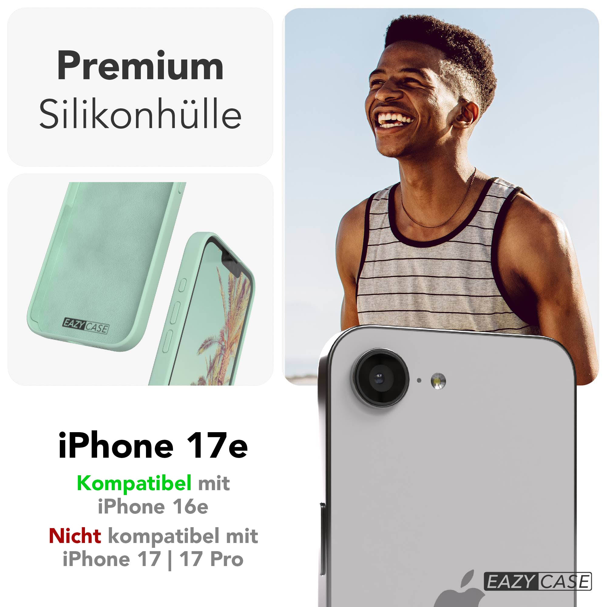 Apple iPhone 17e Premium Silikonhülle mit Kameraschutz von EAZY CASE