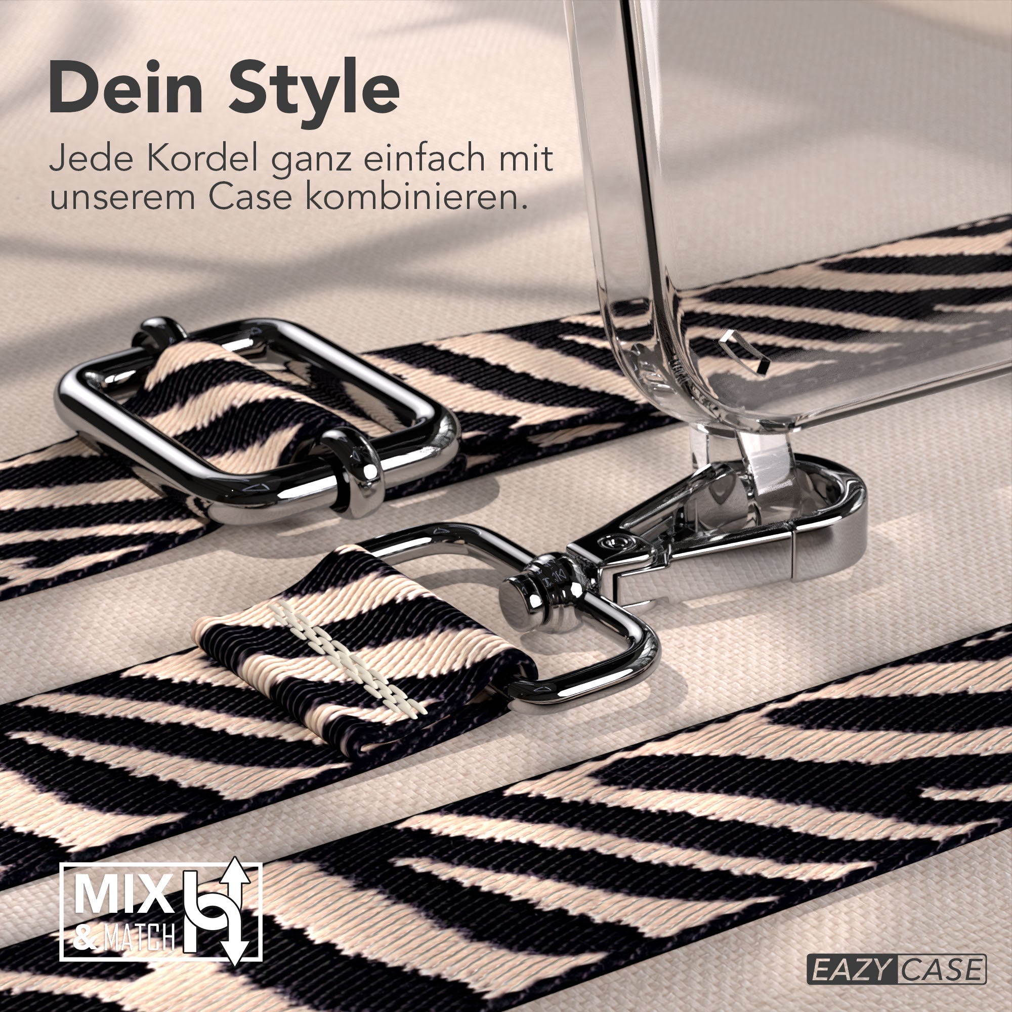 iPhone 17e Handykette mit verstellbarem Boho Band von EAZY CASE