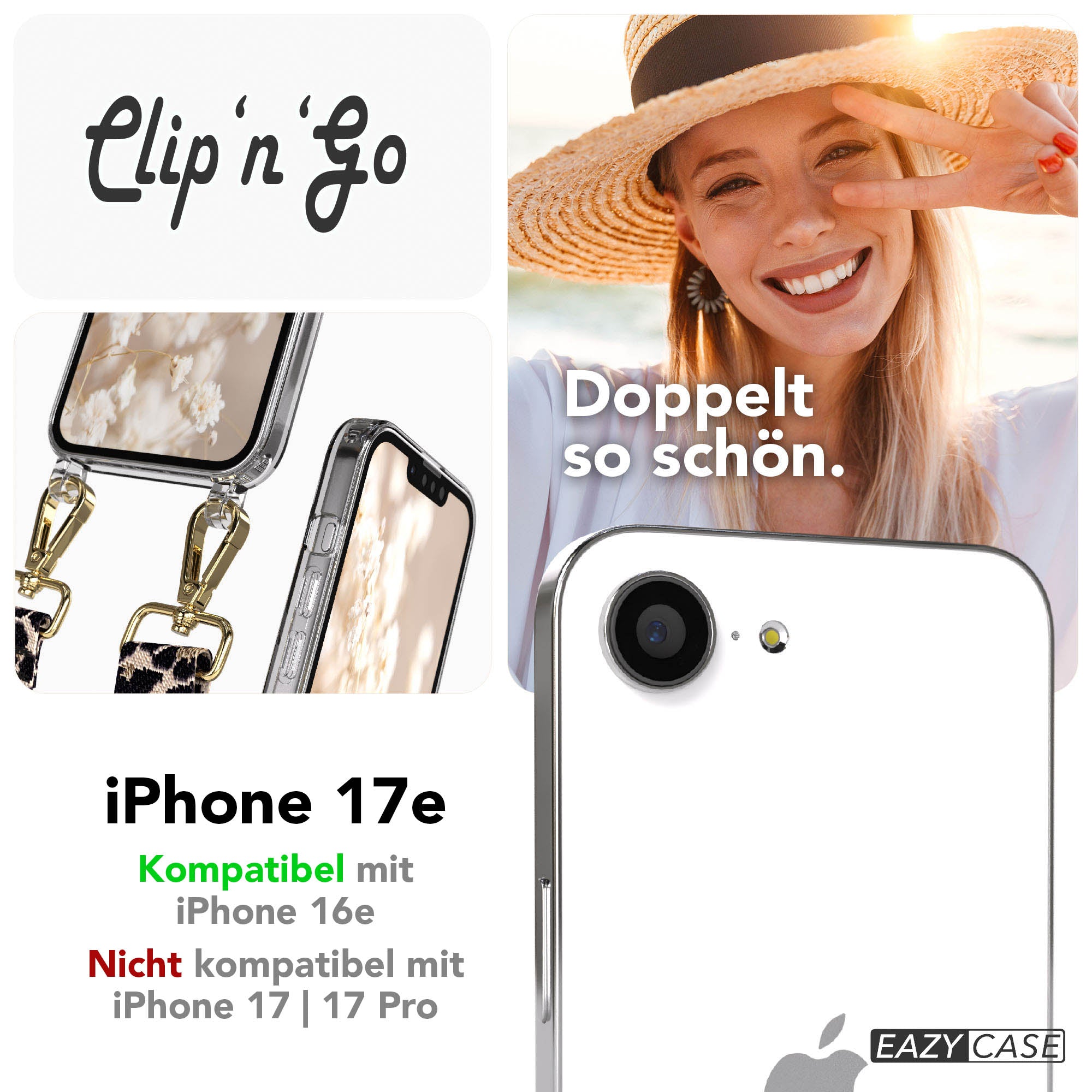 iPhone 17e MagSafe Handykette mit verstellbarem Boho Band von EAZY CASE