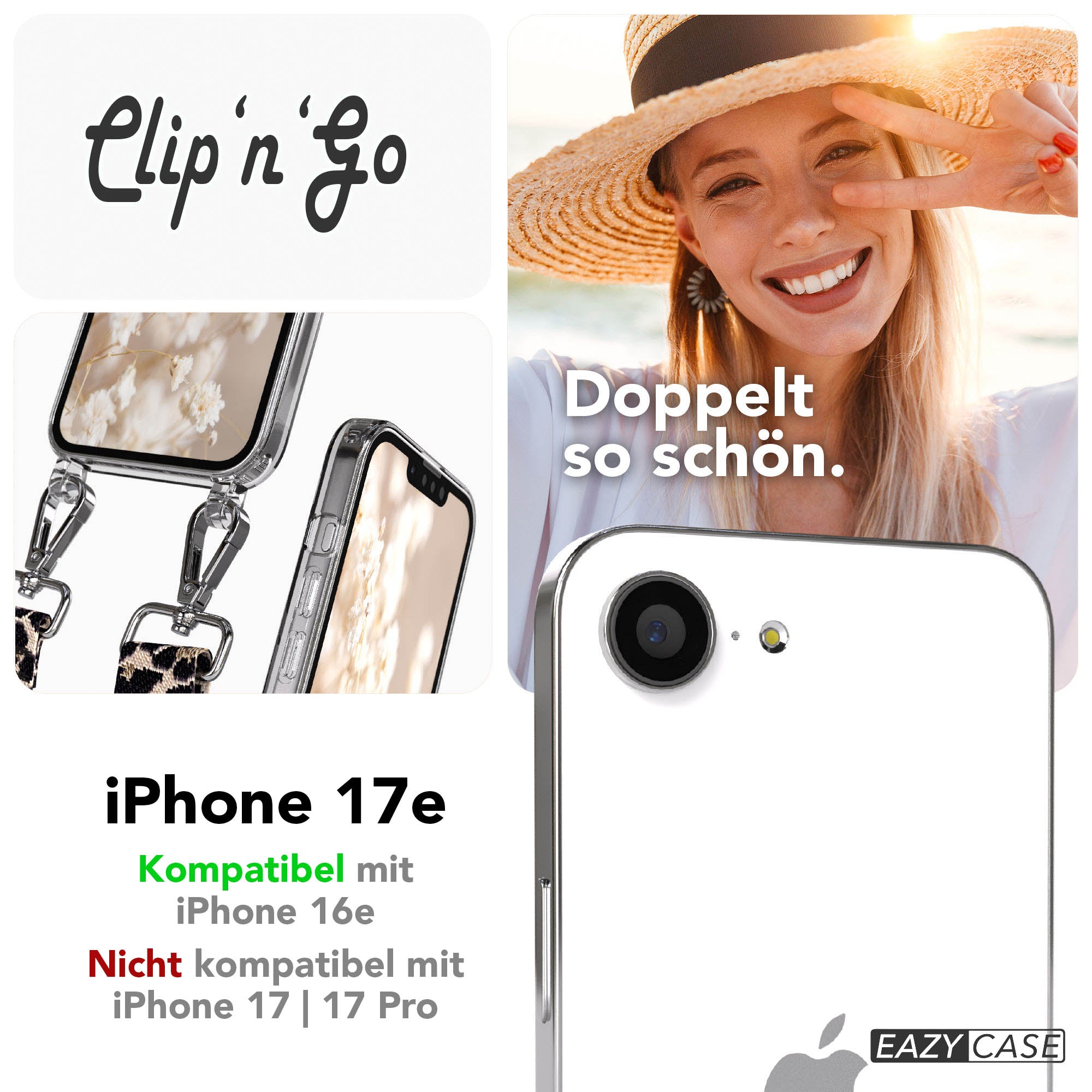 iPhone 17e MagSafe Handykette mit verstellbarem Boho Band von EAZY CASE