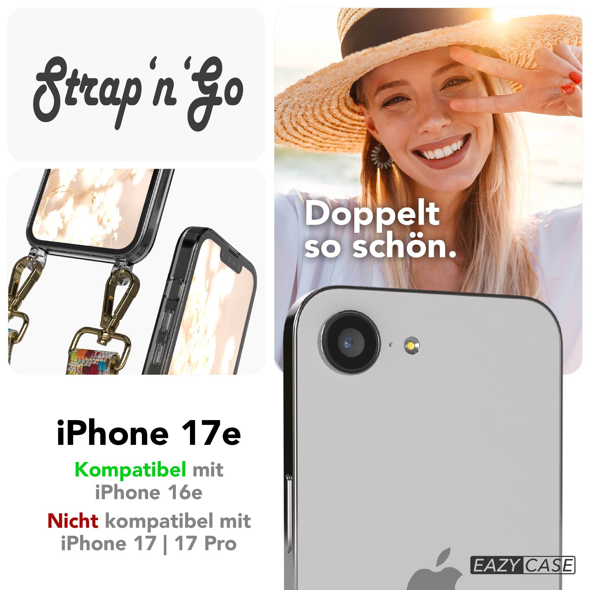 iPhone 17e Handykette mit Boho Band verstellbarer Trageriemen EAZY CASE