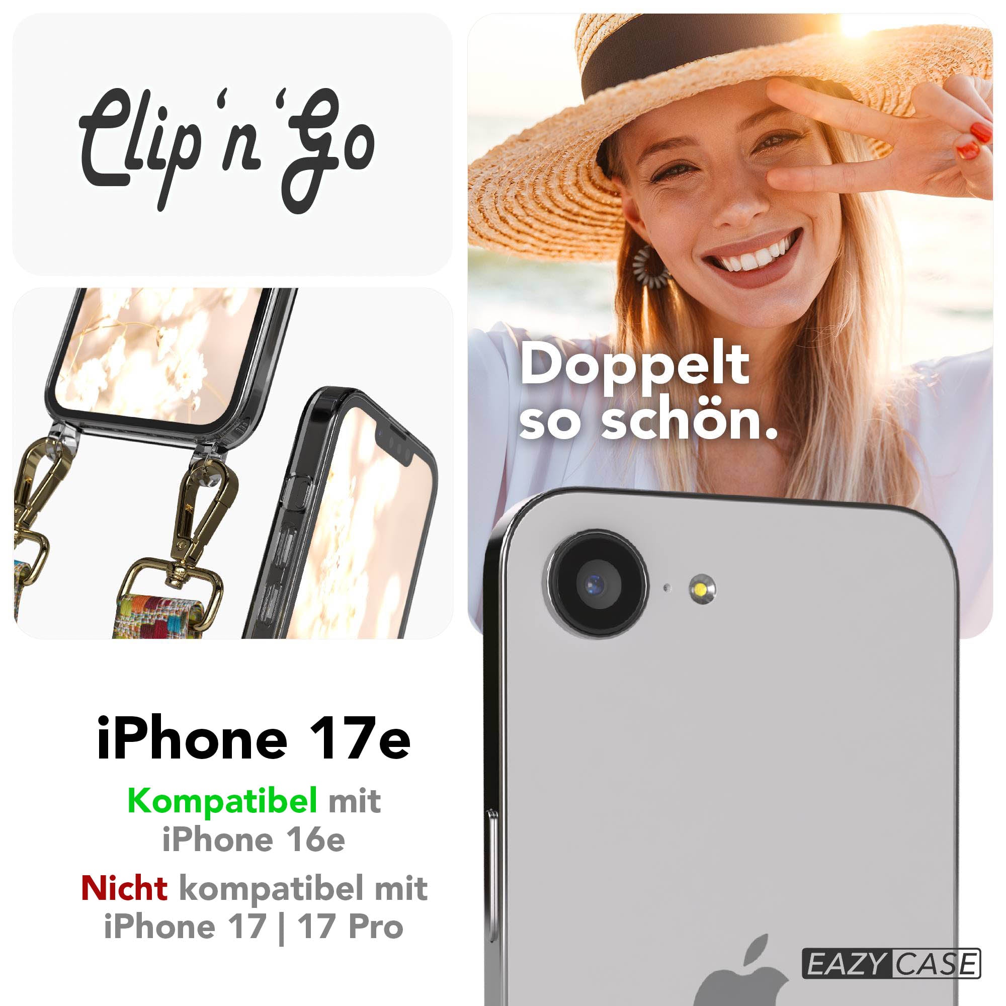 iPhone 17e MagSafe Handykette mit Boho Band verstellbar